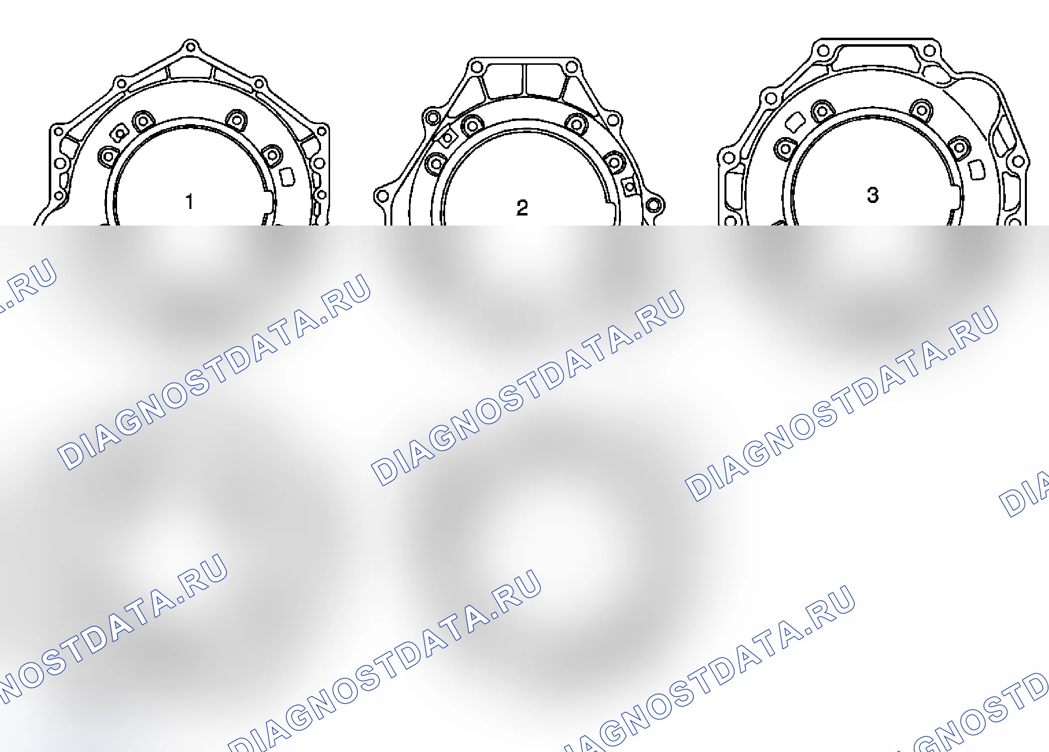 Рис. 441: Идентификация корпуса гидротрансформатора. Chevrolet Silverado 1500 