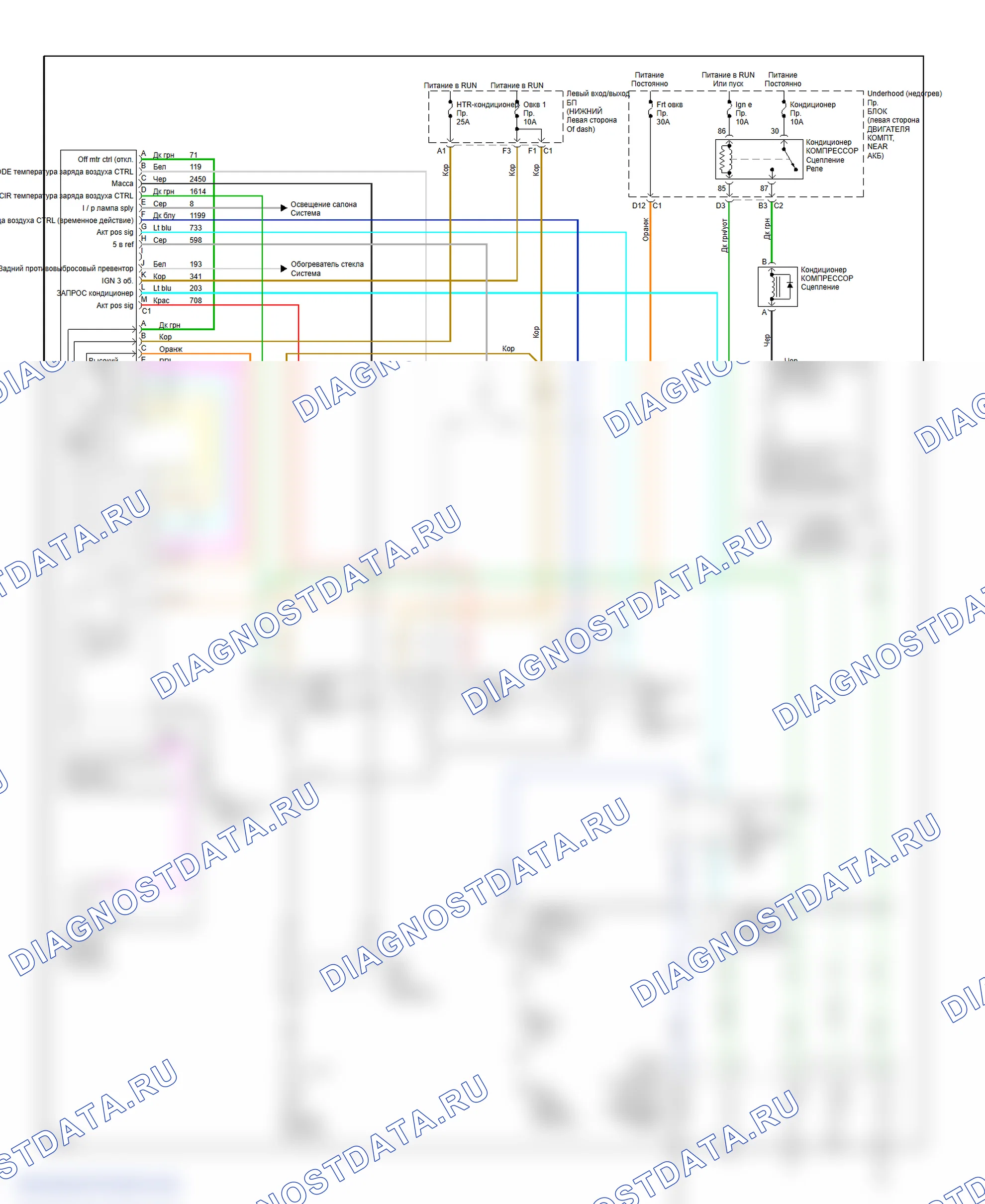 Manual A/C Circuit, Base. GMC Sierra 2500 