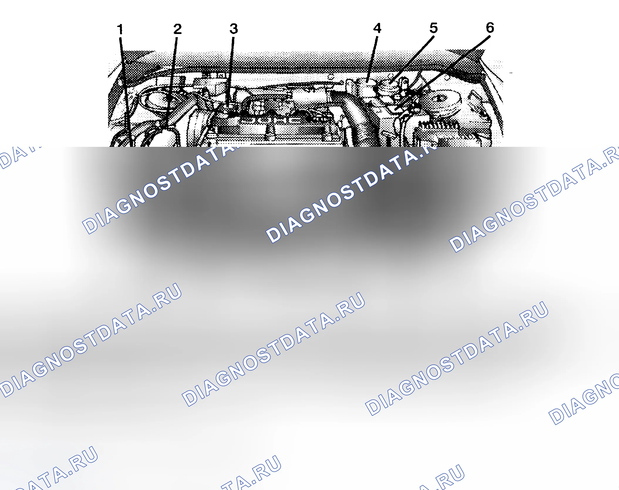 Рис. 3: РАСПОЛОЖЕНИЕ ТОЧЕК ОБСЛУЖИВАНИЯ. Chrysler Sebring I