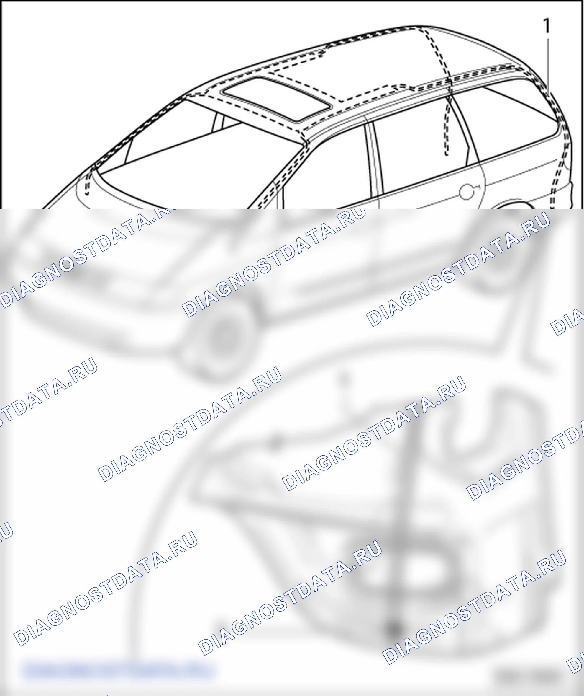 Люк в крыше со стеклянной панелью. SEAT Alhambra I