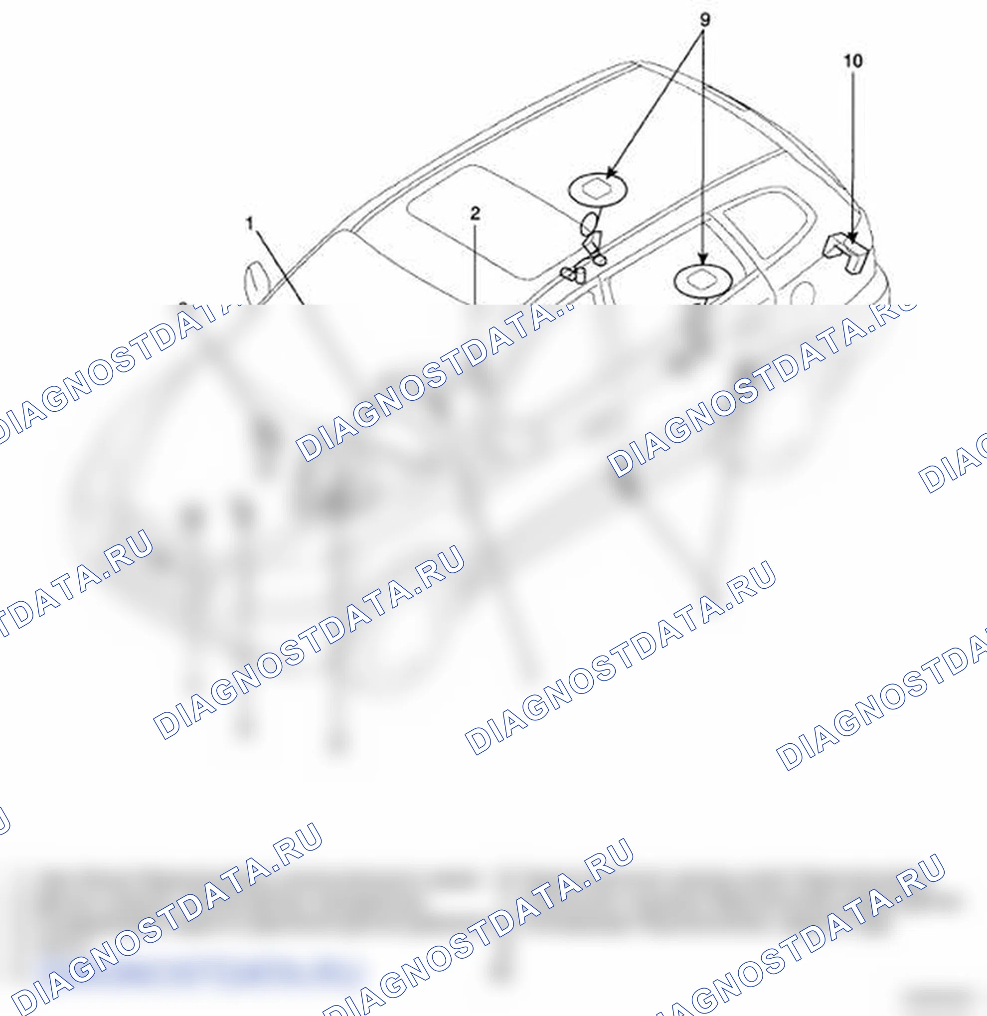 Рис. 1: РАСПОЛОЖЕНИЕ КОМПОНЕНТОВ. Hyundai Santa Fe II