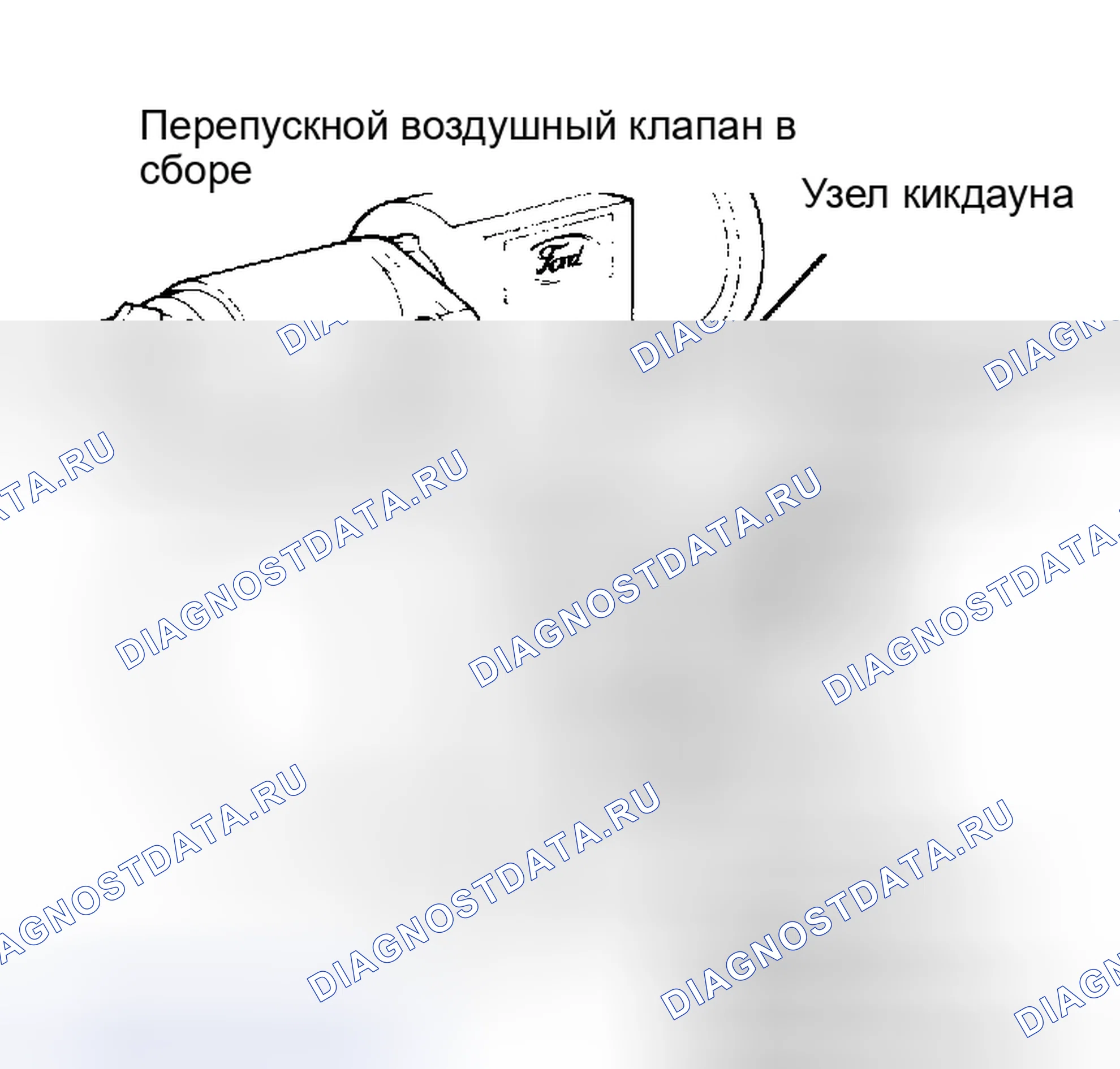 Рис. 9: Расположение регулировочного винта дроссельной заслонки 1.6L электронный впрыск топлива. Ford Thunderbird IX