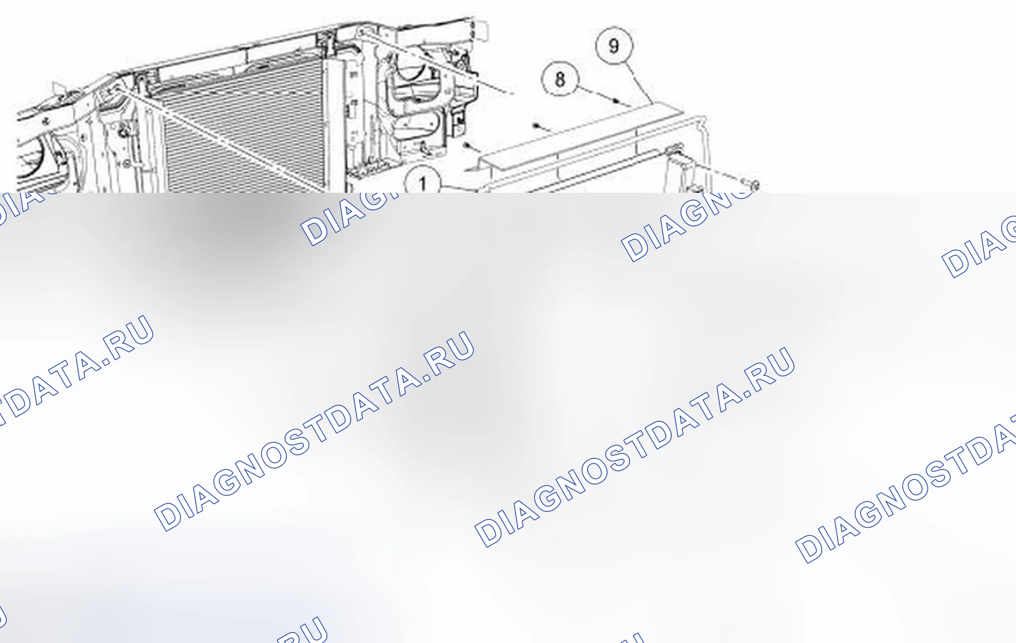 Рис. 11: Радиатор и шланги. Ford Ranger II рестайлинг