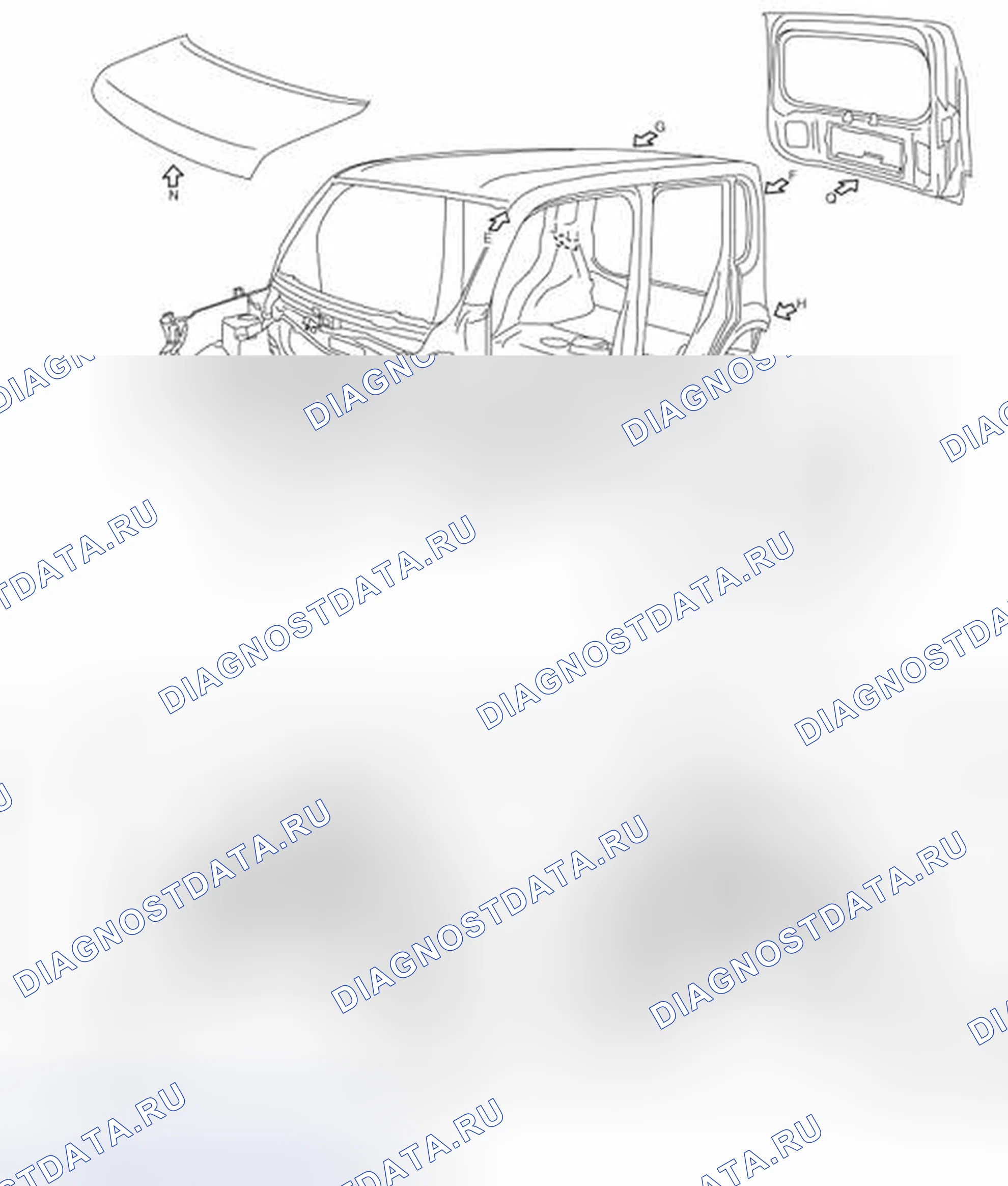 Рис. 92: Уплотнение корпуса. Nissan Cube III
