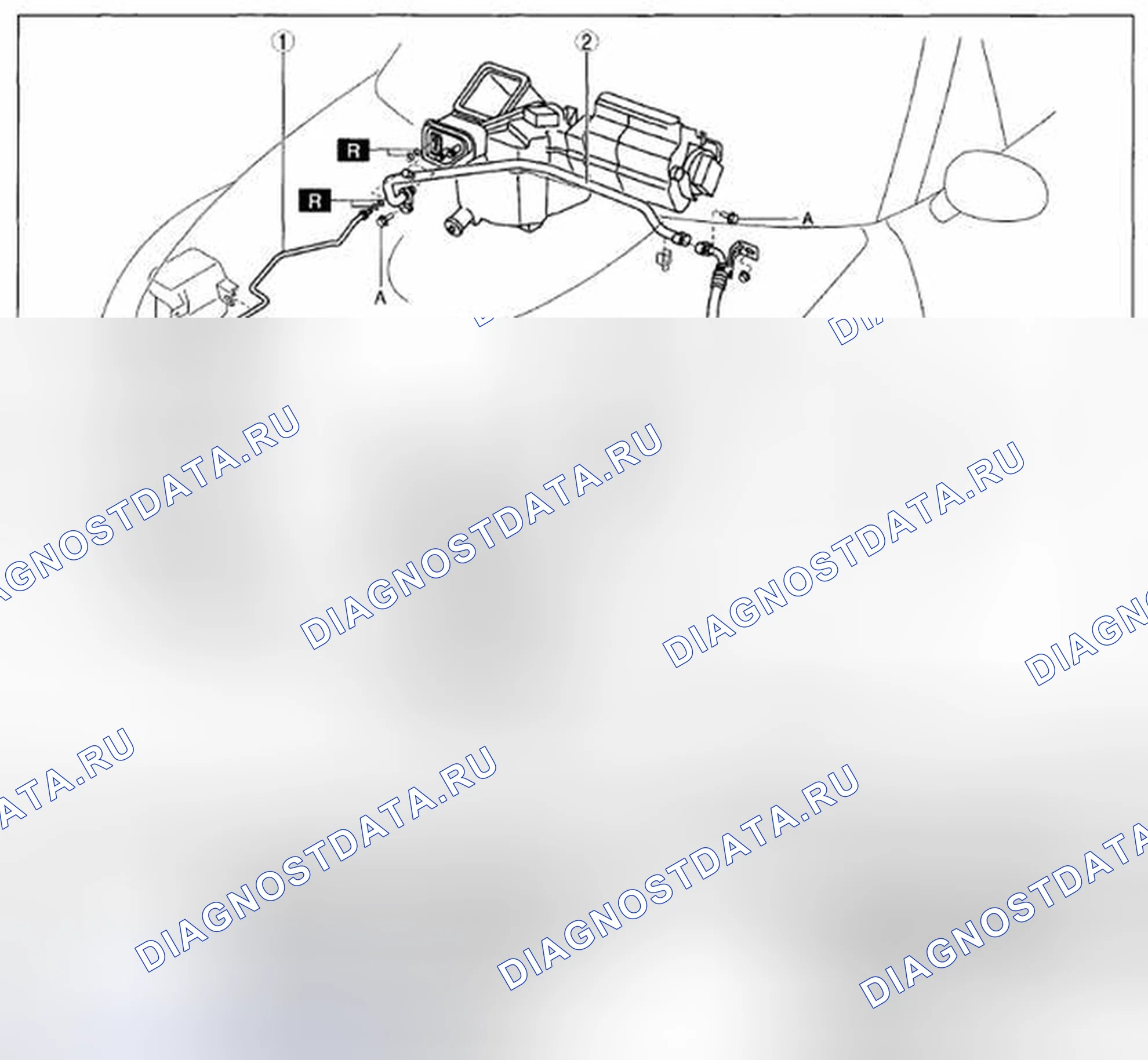 Рис. 46: ДЕМОНТАЖ / МОНТАЖ ТРУБОПРОВОДА ХЛАДАГЕНТА. Mazda MX-5 NC рестайлинг