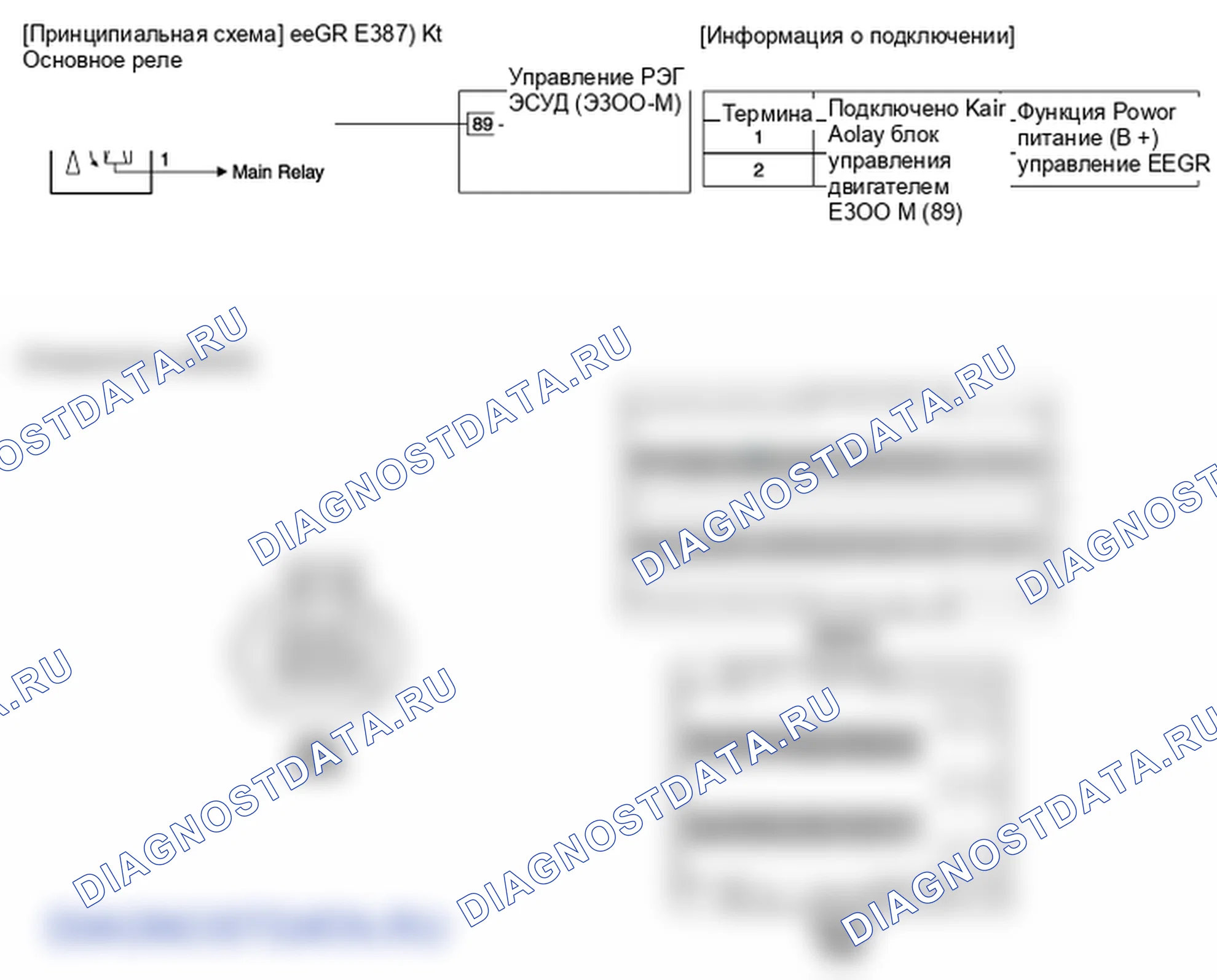 Фрагмент электросхемы: рециркуляция отработавших газов (клапан рециркуляции отработавших газов). Hyundai GRAND i10/Xcent BA