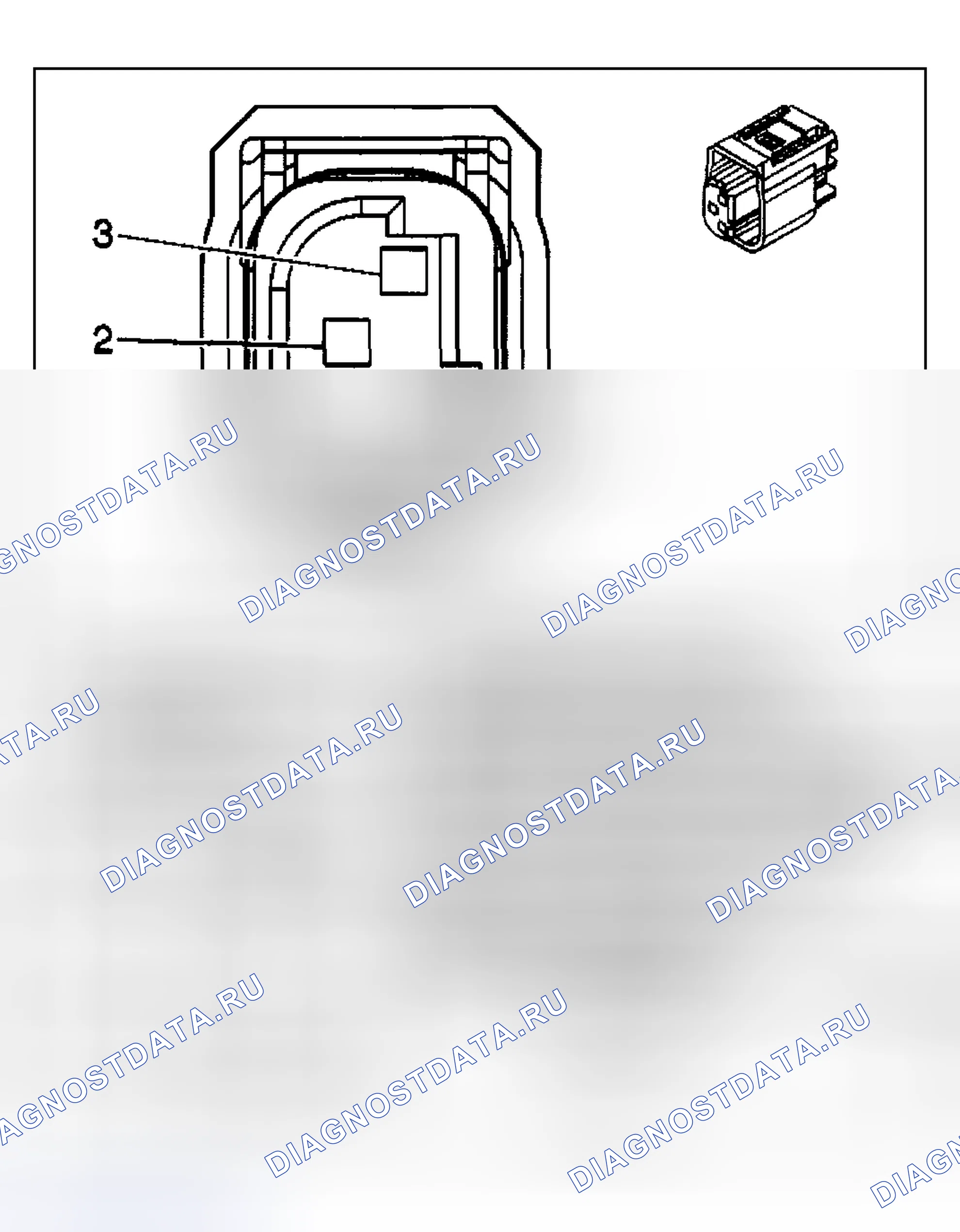Рис. 4: Вид сзади разъема помощи при парковке с торца. Hyundai Venue I