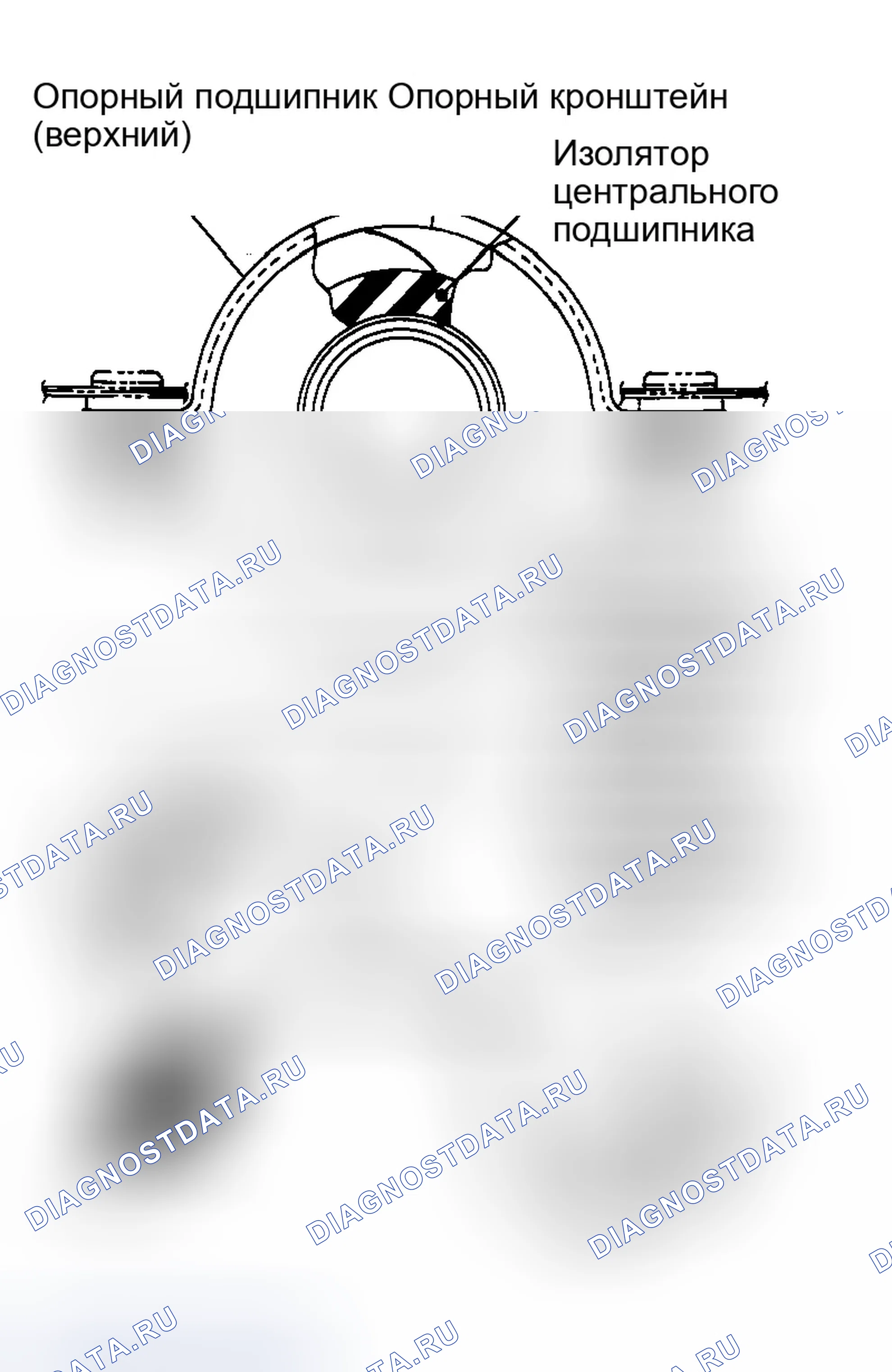 Рис. 56: Установка кронштейна центрального подшипника. Infiniti G35 III