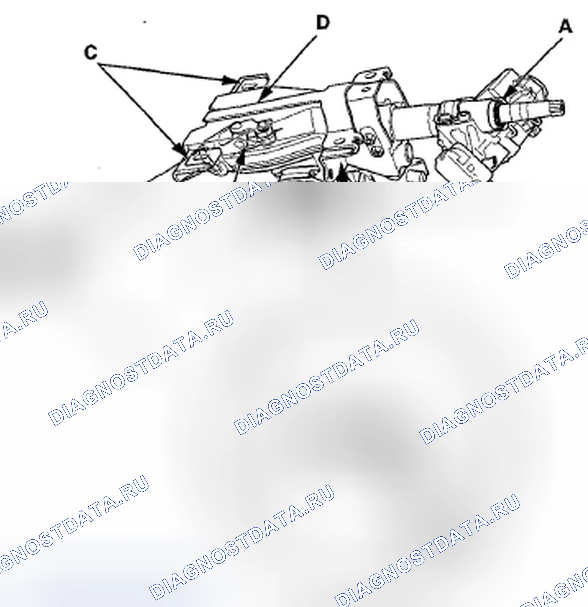 Рис. 28: Проверка рулевой колонки. Acura ZDX I