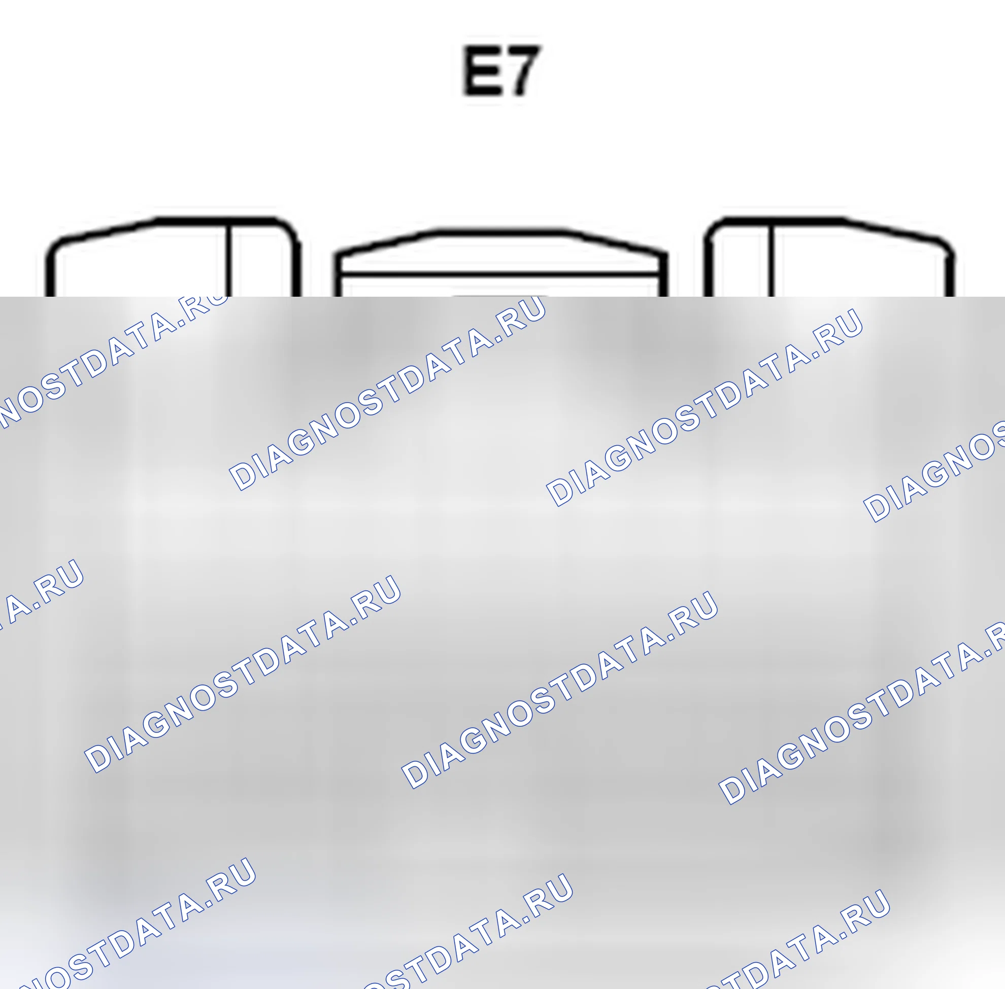 Рис. 1281: Вид с торца разъема ЭБУ основного корпуса (E7). Toyota Camry XV40 рестайлинг