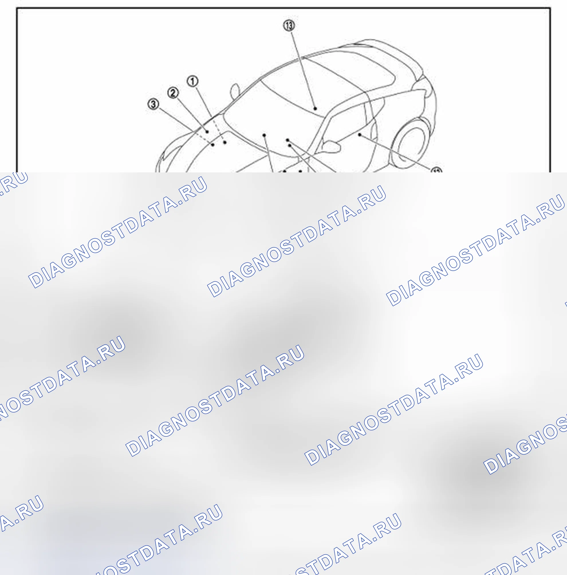 Рис. 3: СИСТЕМА РАСХОДОМЕРА: Расположение компонентов. Nissan 370Z I рестайлинг