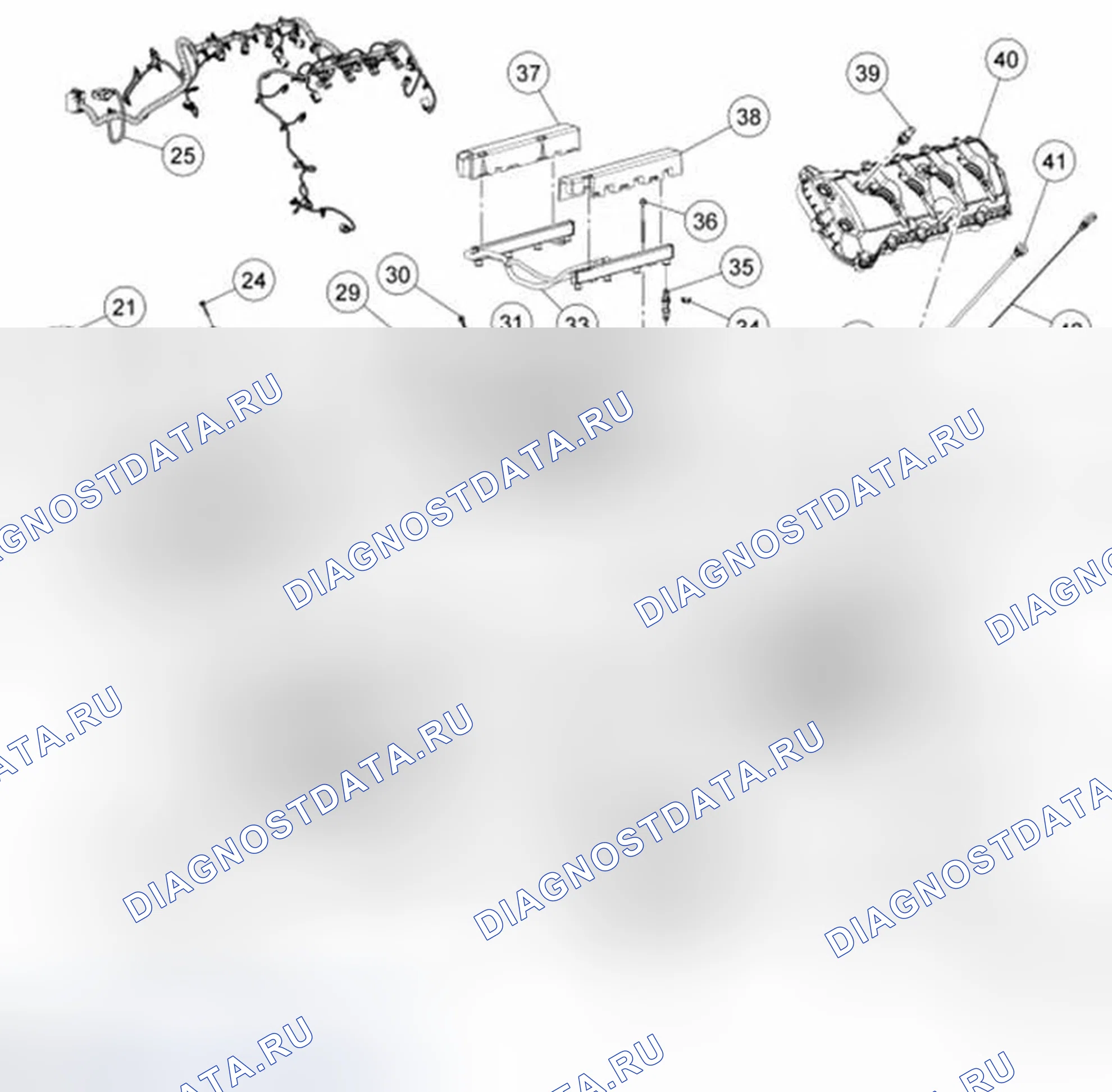 Рис. 924: Двигатель - Верхний конец. Ford Mustang V рестайлинг