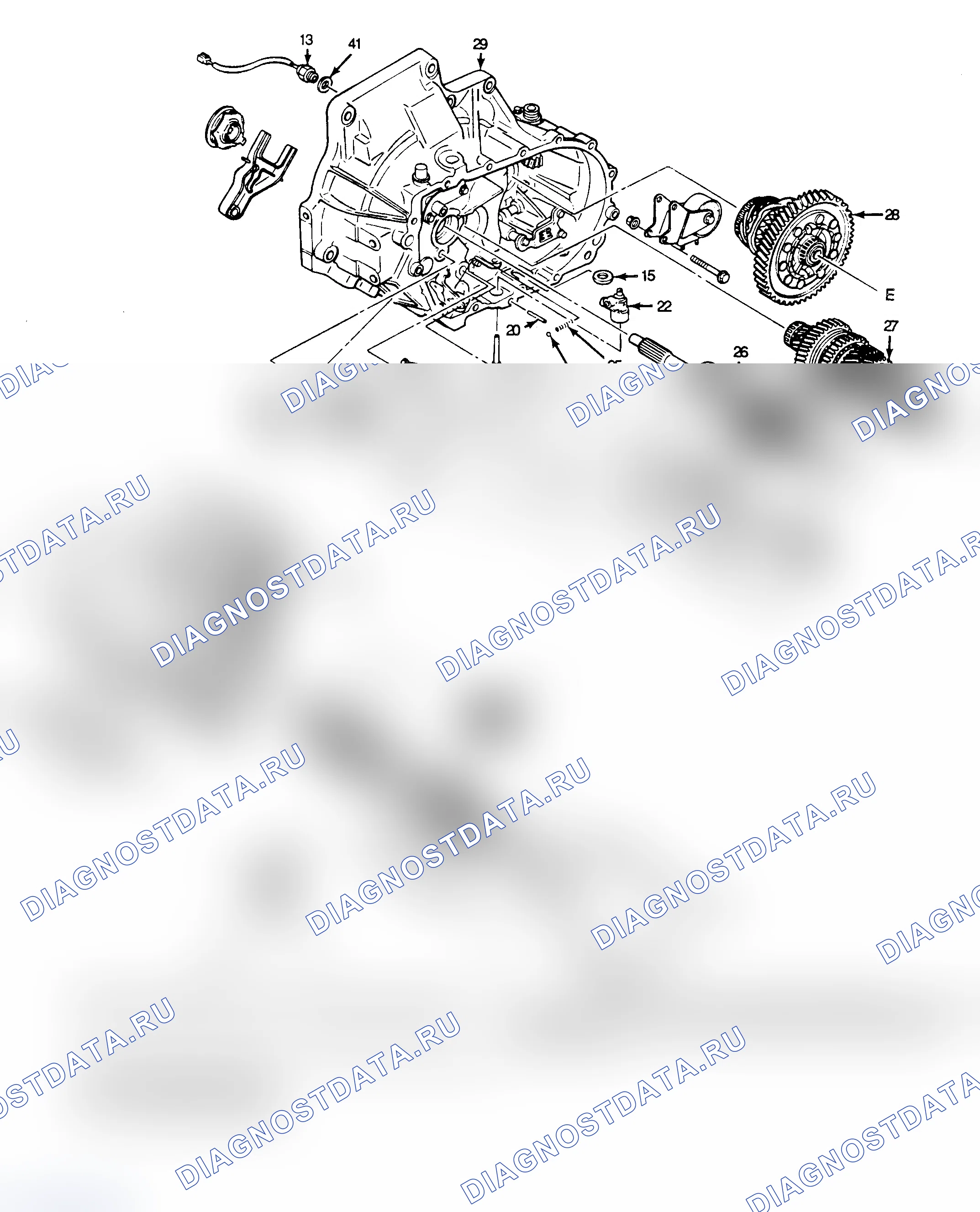 Рис. 2: РАЗБОРКА ТРАНСАКСЕЛЯ. Mazda MX-6 V