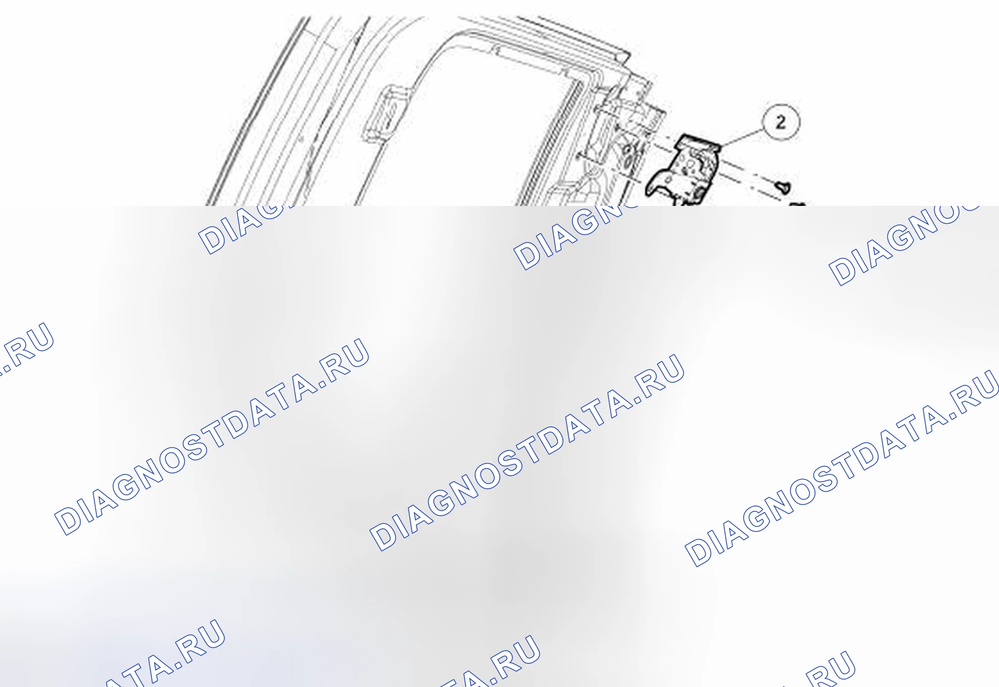 Рис. 31: Защелка задней двери - верхняя, supercab. Ford F-150 XII