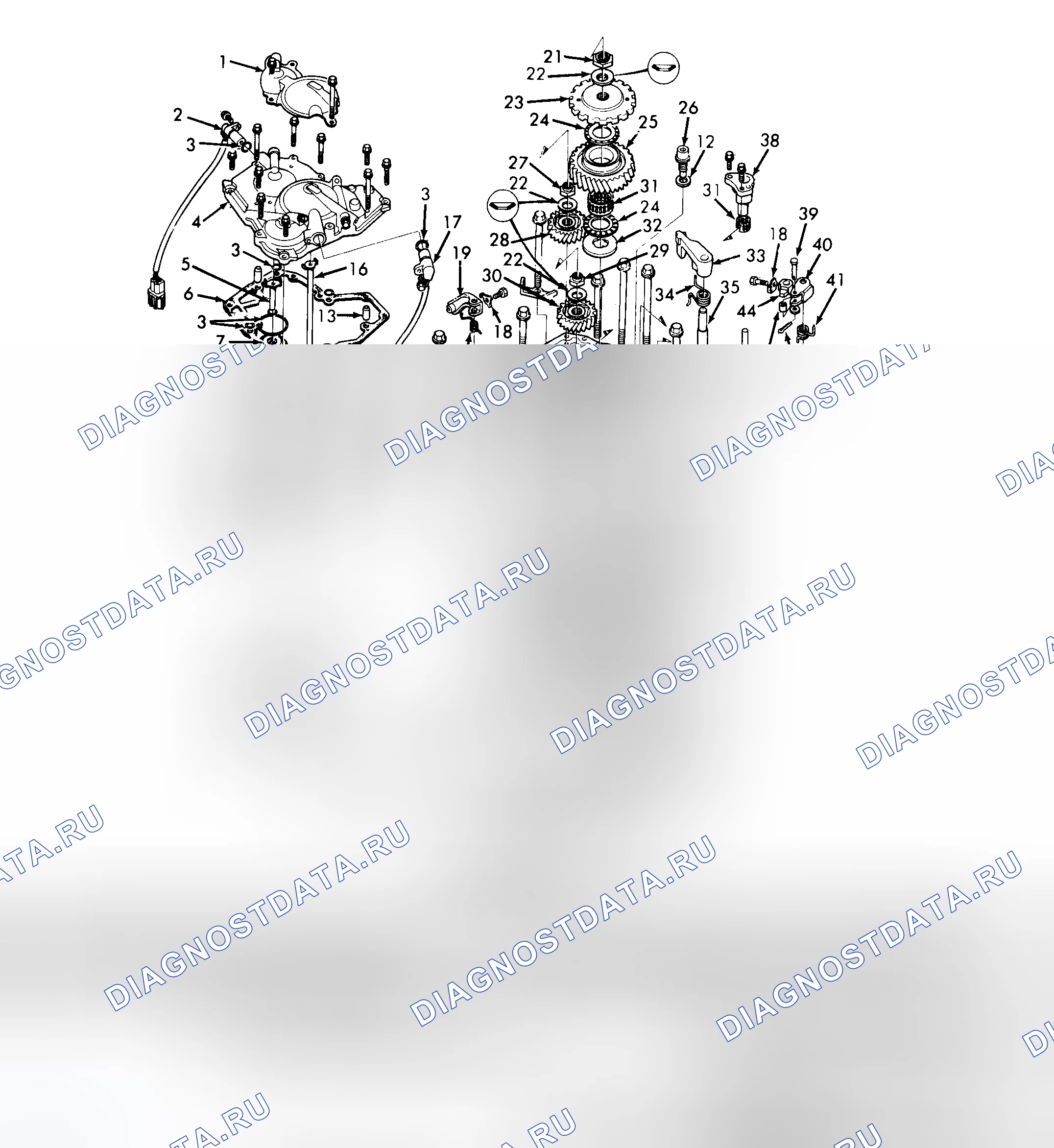 Рис. 3: КОРПУСА КЛАПАНОВ И ВНУТРЕННИЕ КОМПОНЕНТЫ. Honda Accord IV
