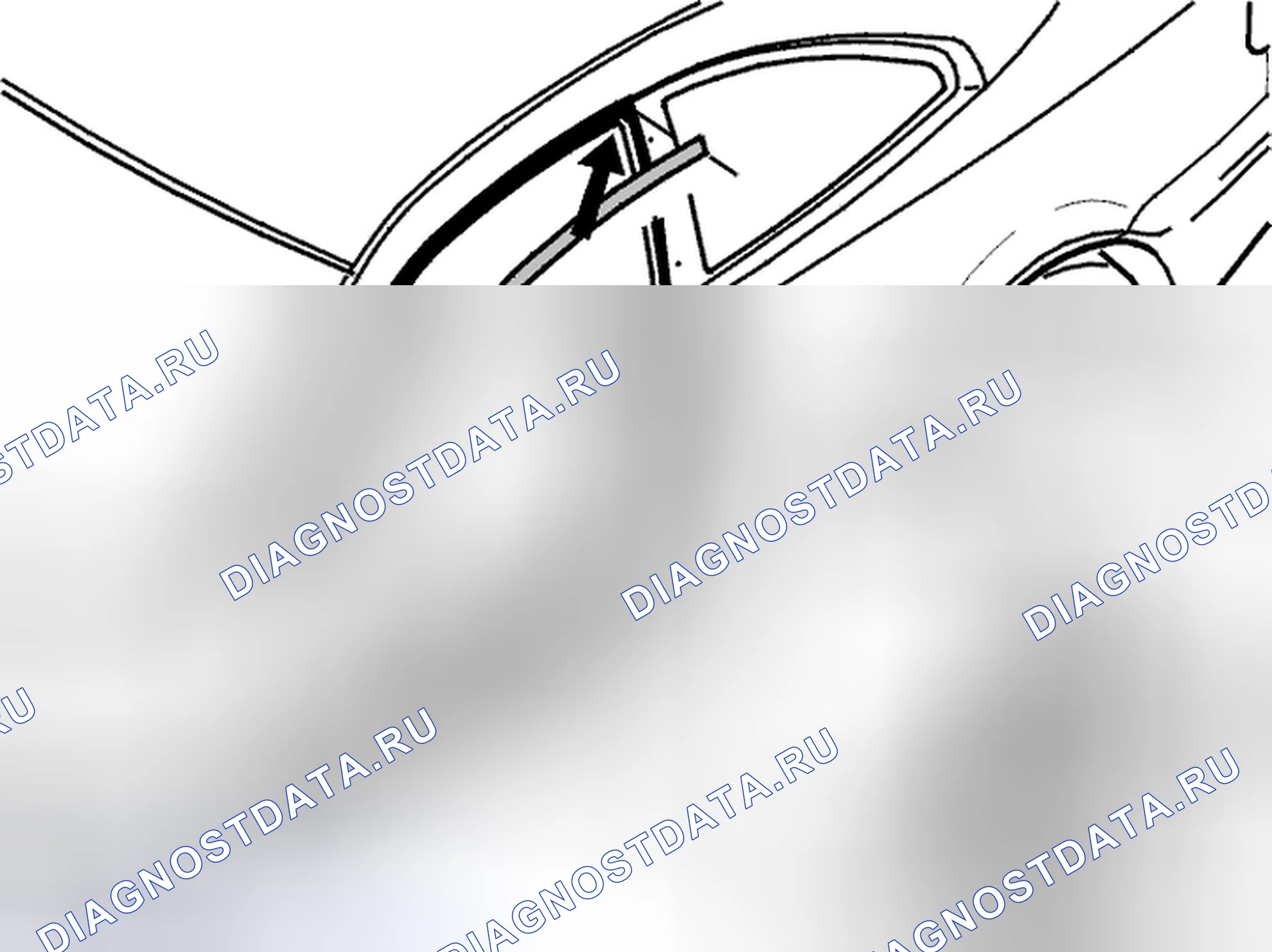 Рис. 28: Удаление уплотнительной полосы дверного проема. Volvo C70 I