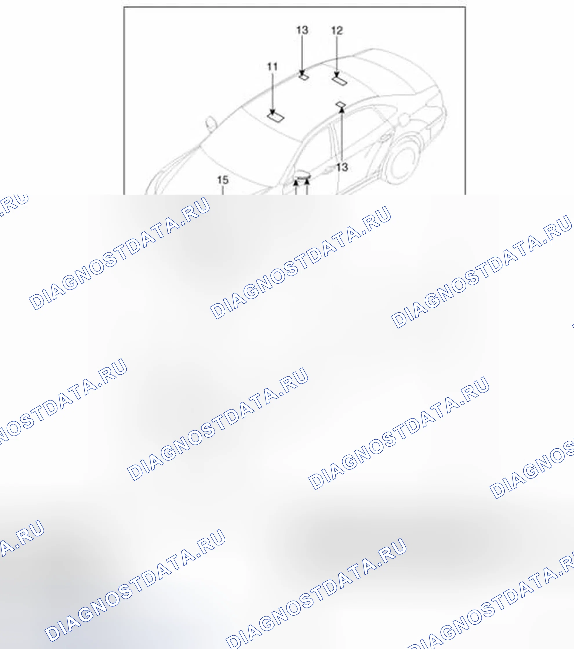 Рис. 1: Расположение компонентов. Hyundai Equus II