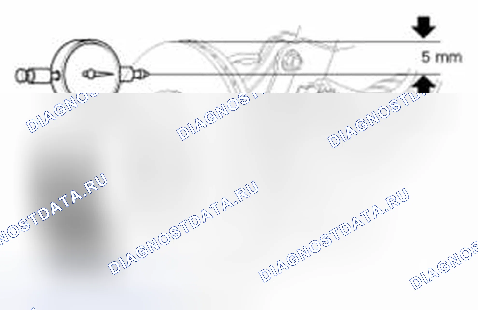 Рис. 35: Проверка биения переднего тормозного диска. Kia Sedona II рестайлинг