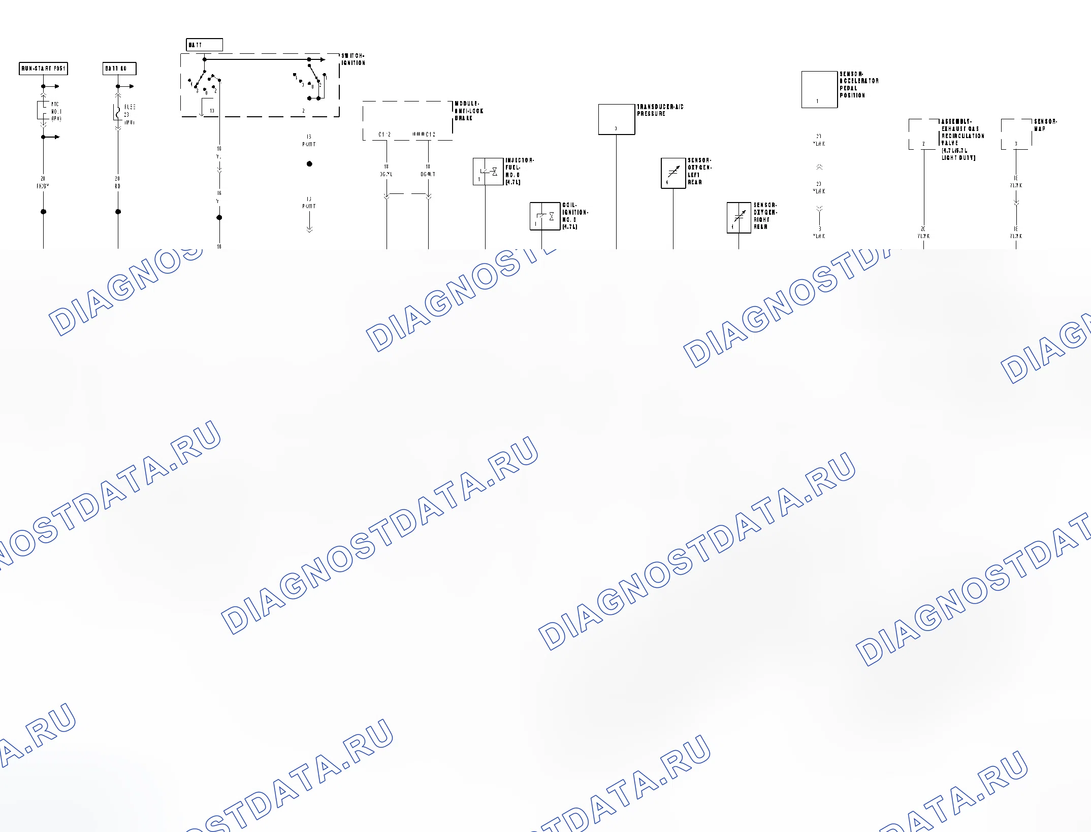 Рис. 398: Принципиальная схема. Dodge Dakota III
