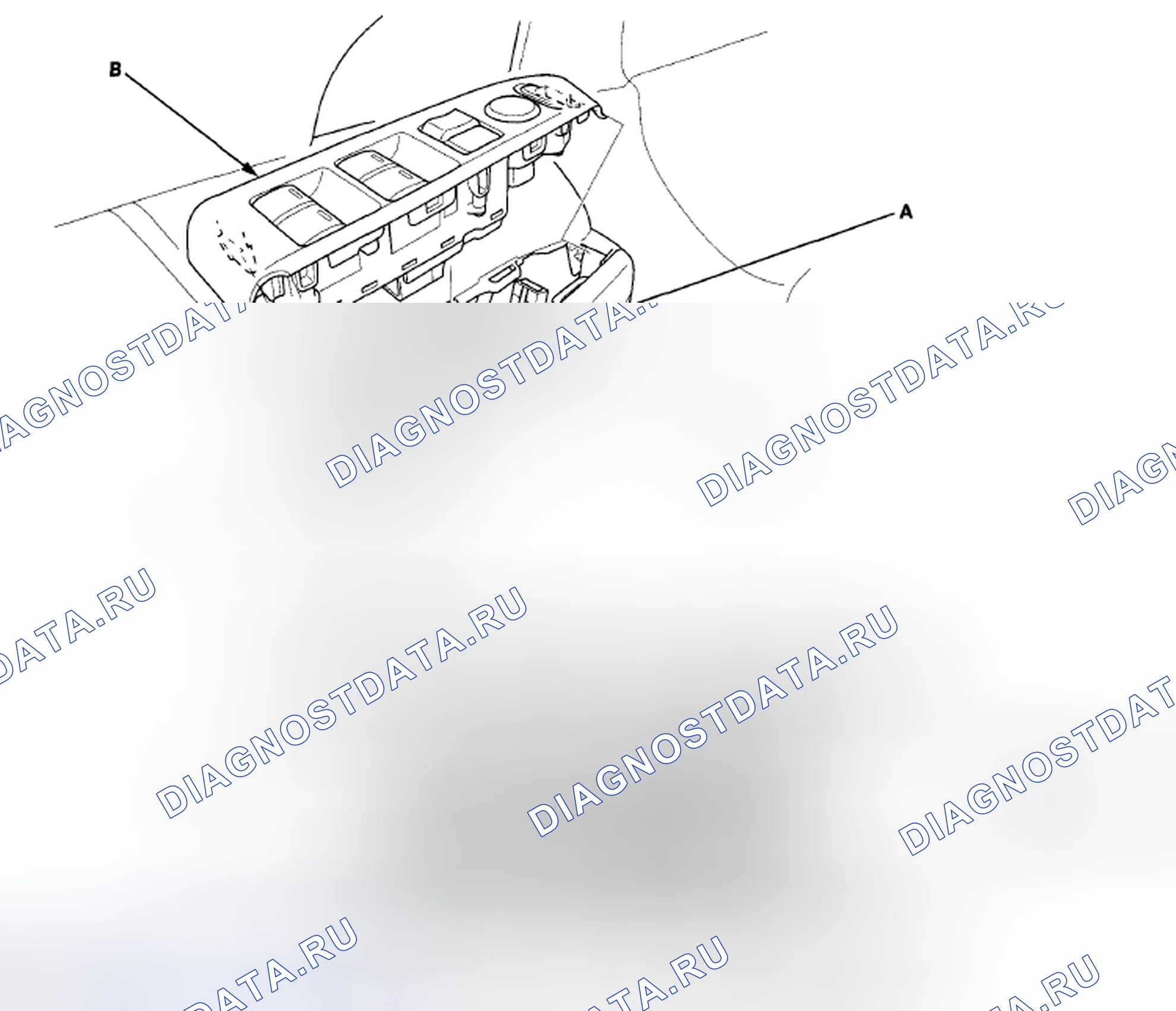 Рис. 6: Входной тест главного переключателя окна питания. Honda Accord VIII
