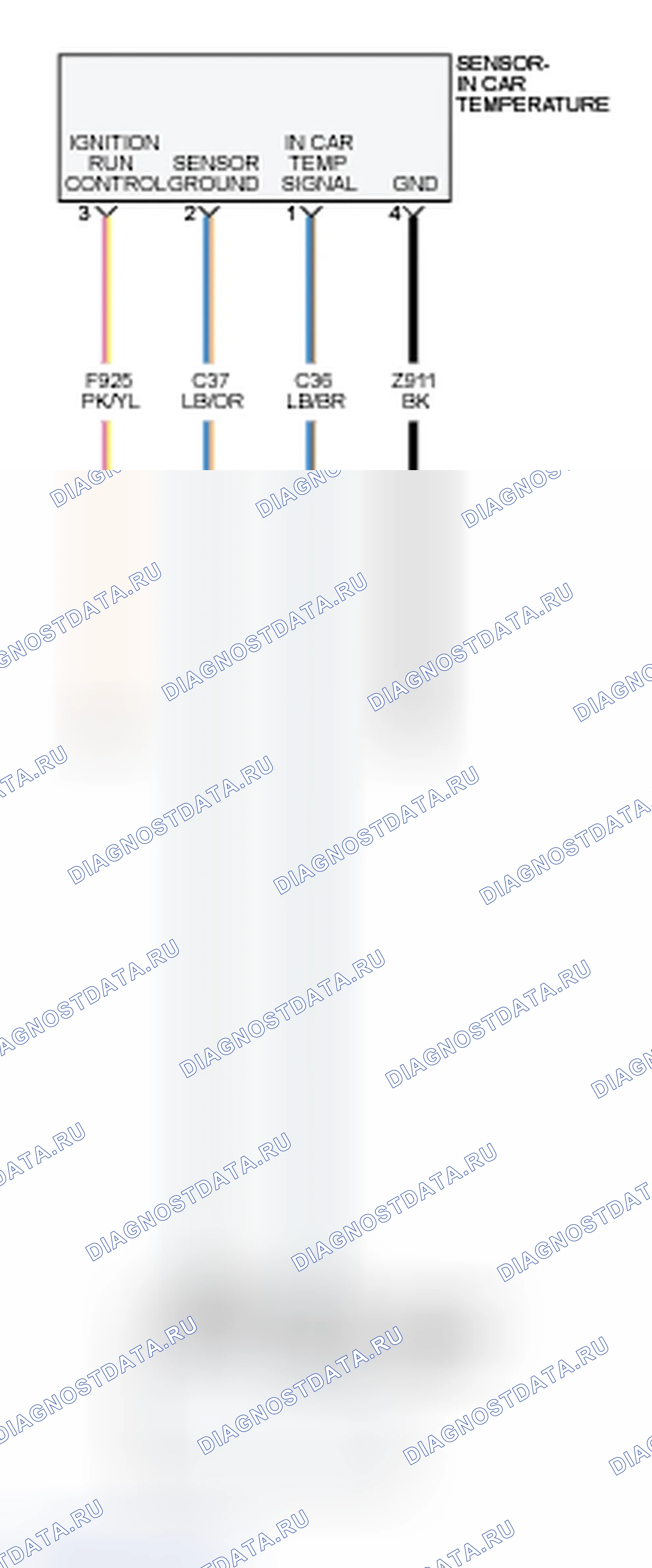Рис. 8: B1107-11-ДАТЧИК ТЕМПЕРАТУРЫ КАБИНЫ 1 - КОРОТКОЕ замыкание на массу. Dodge Dart PF
