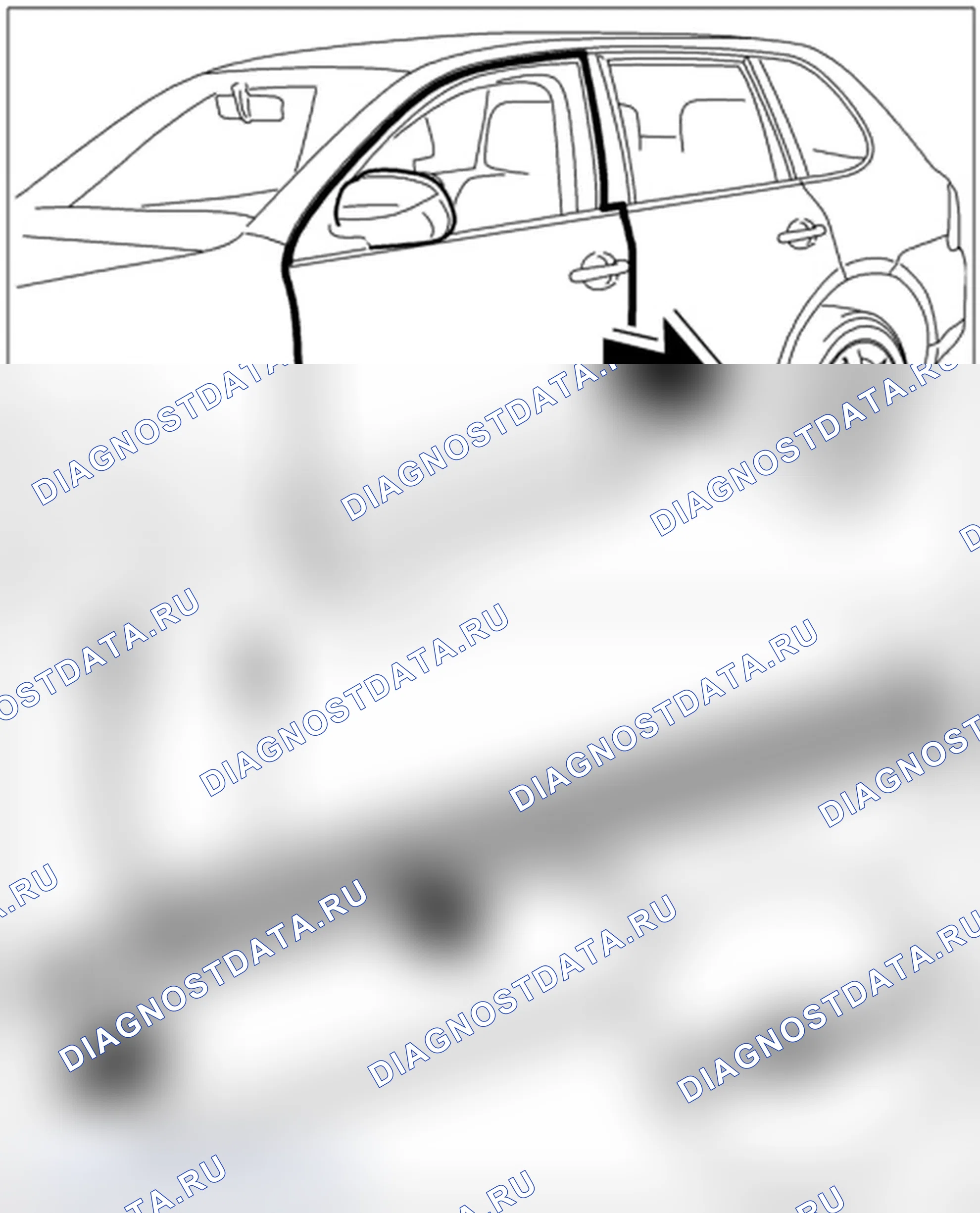 Рис. 142: Снятие формовки задней двери. Porsche Cayenne Turbo I рестайлинг