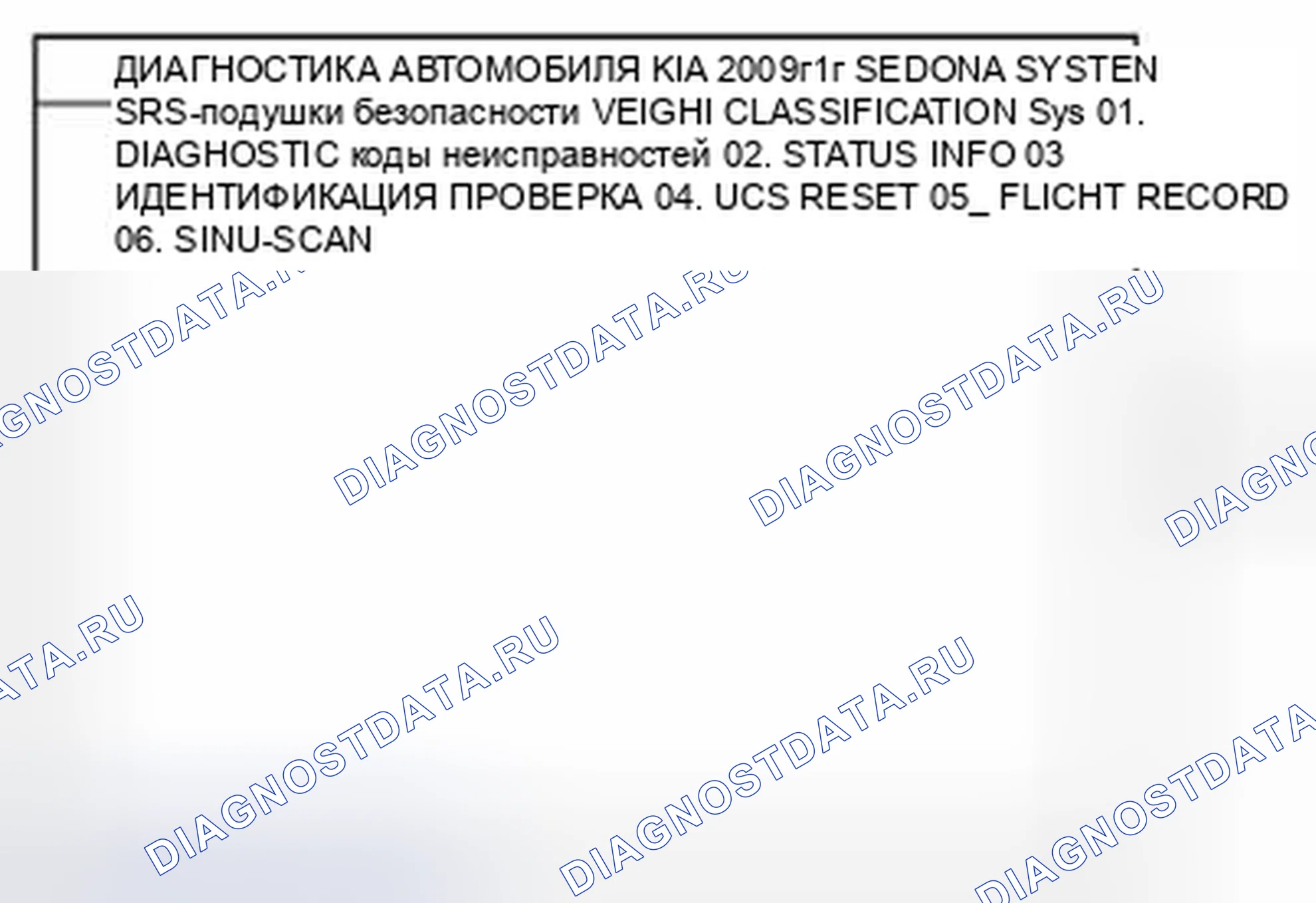 Рис. 164: Сброс WCS. Kia Sedona II рестайлинг
