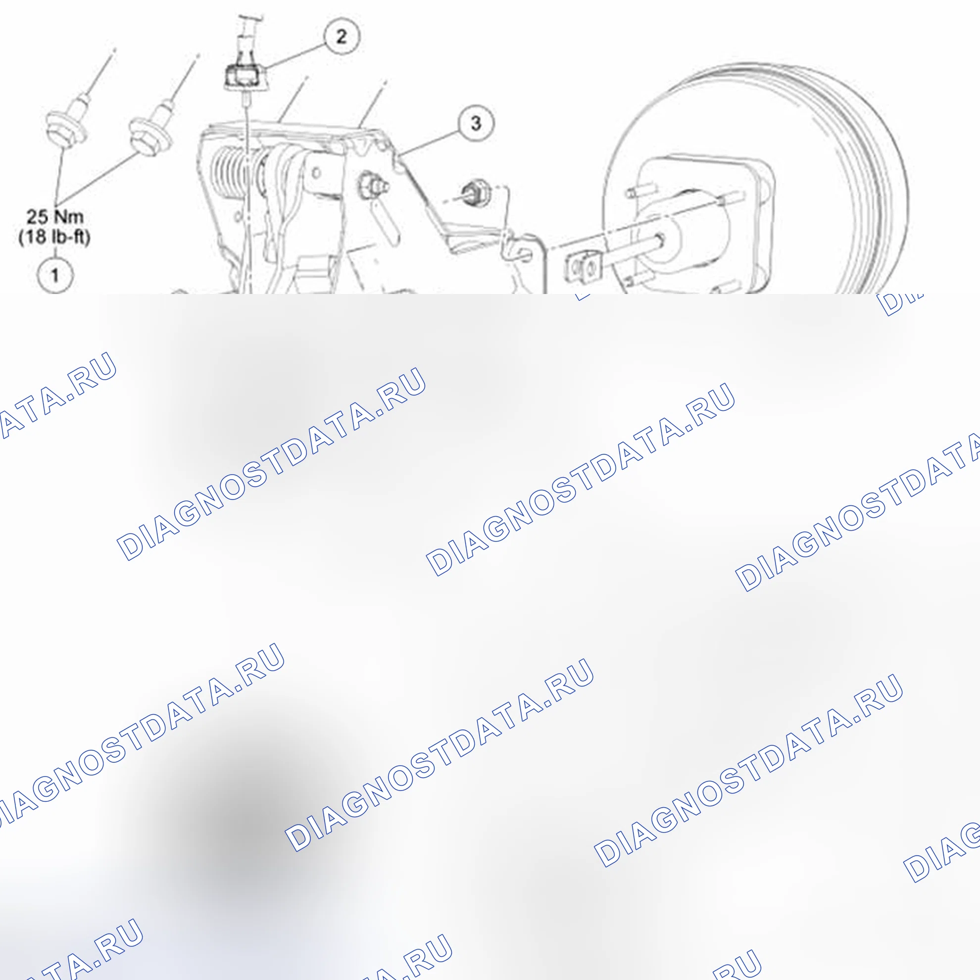 Рис. 62: Педаль тормоза и кронштейн. Ford F-150 XII