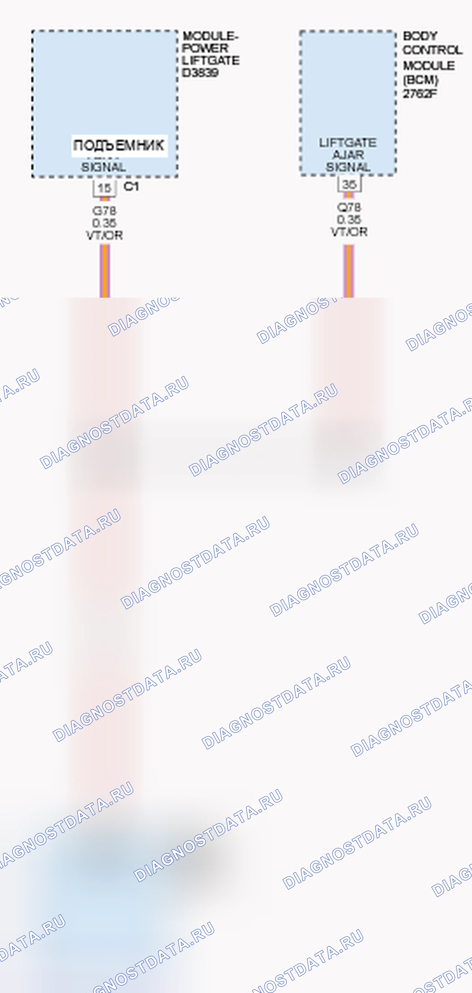 Рис. 90: B181C-23-TRUNK / дверь багажника вход - сигнал STUCKED низкий (низкий уровень сигнала). Jeep Cherokee V рестайлинг