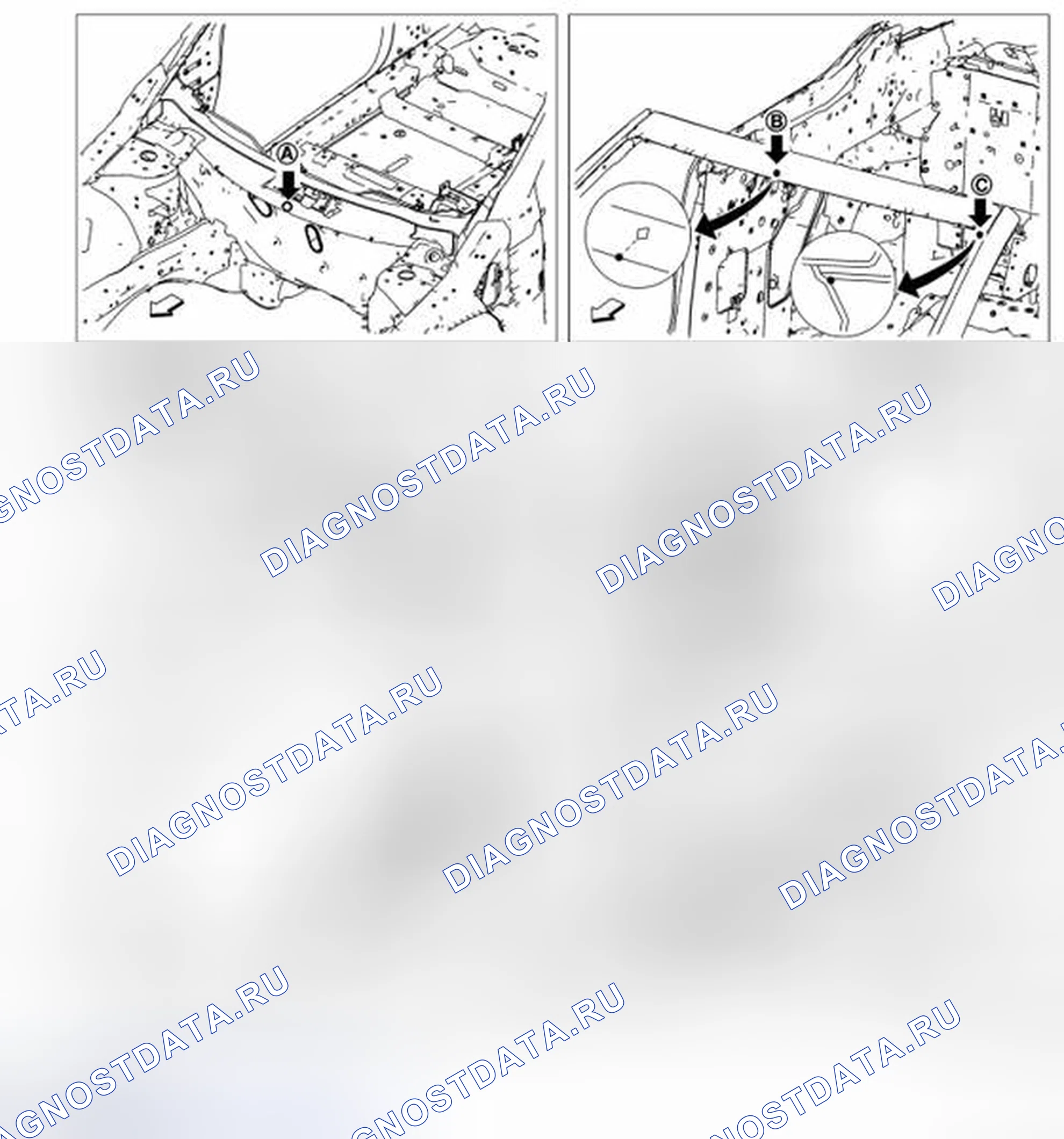 Рис. 603: ТОЧКИ ИЗМЕРЕНИЯ. Nissan Murano Z51 рестайлинг 2