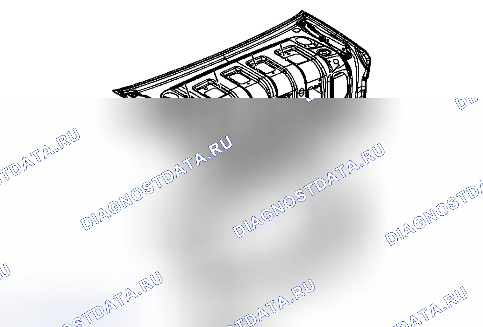 Рис. 48: Замена внутренней панели крышки заднего отсека. Chevrolet Malibu VIII