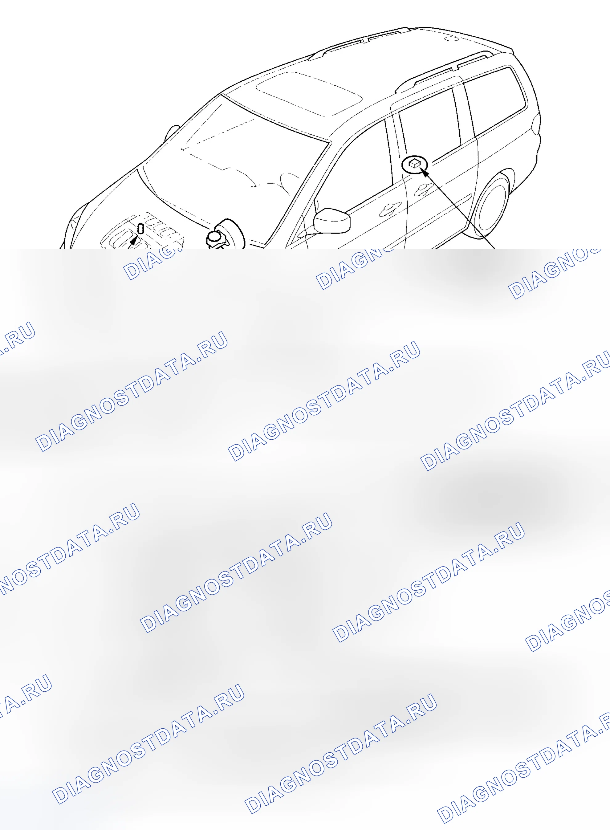 Рис. 111: Указатель расположения компонентов. Honda Odyssey I