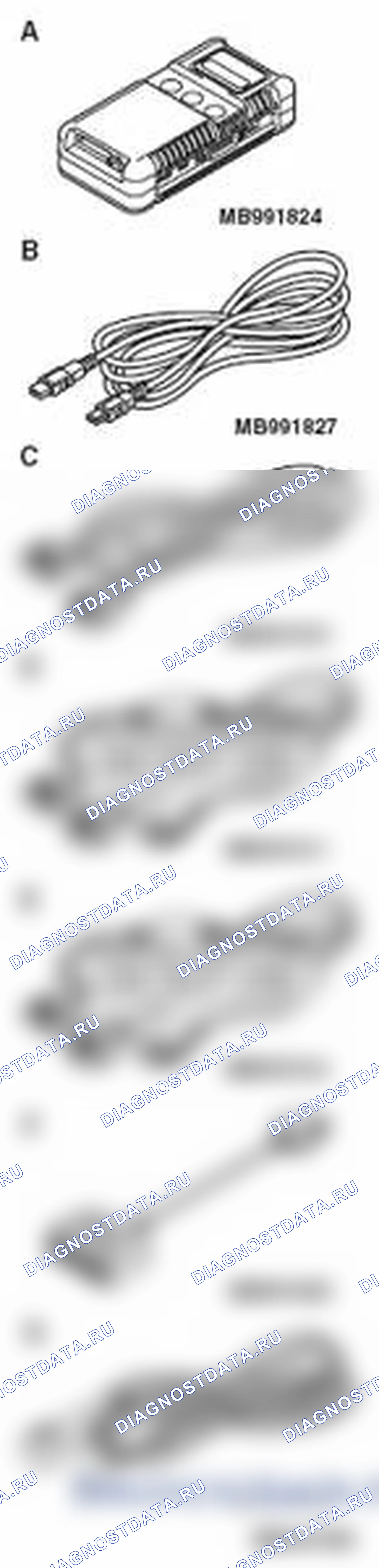 Рис. 3: СПЕЦИАЛЬНЫЙ ИНСТРУМЕНТ. Mitsubishi Lancer Ralliart X