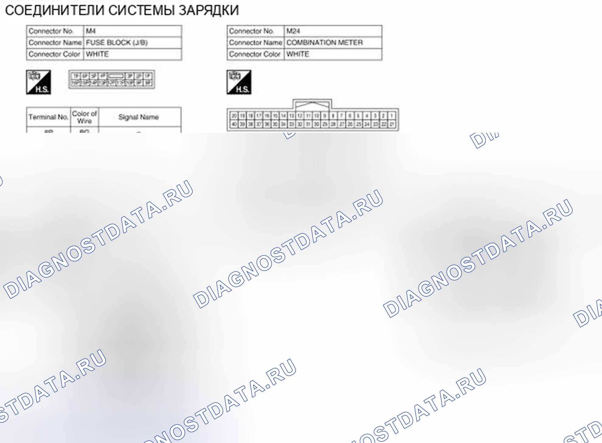 Рис. 4: Вид с торца соединителя. Nissan Pathfinder IV рестайлинг