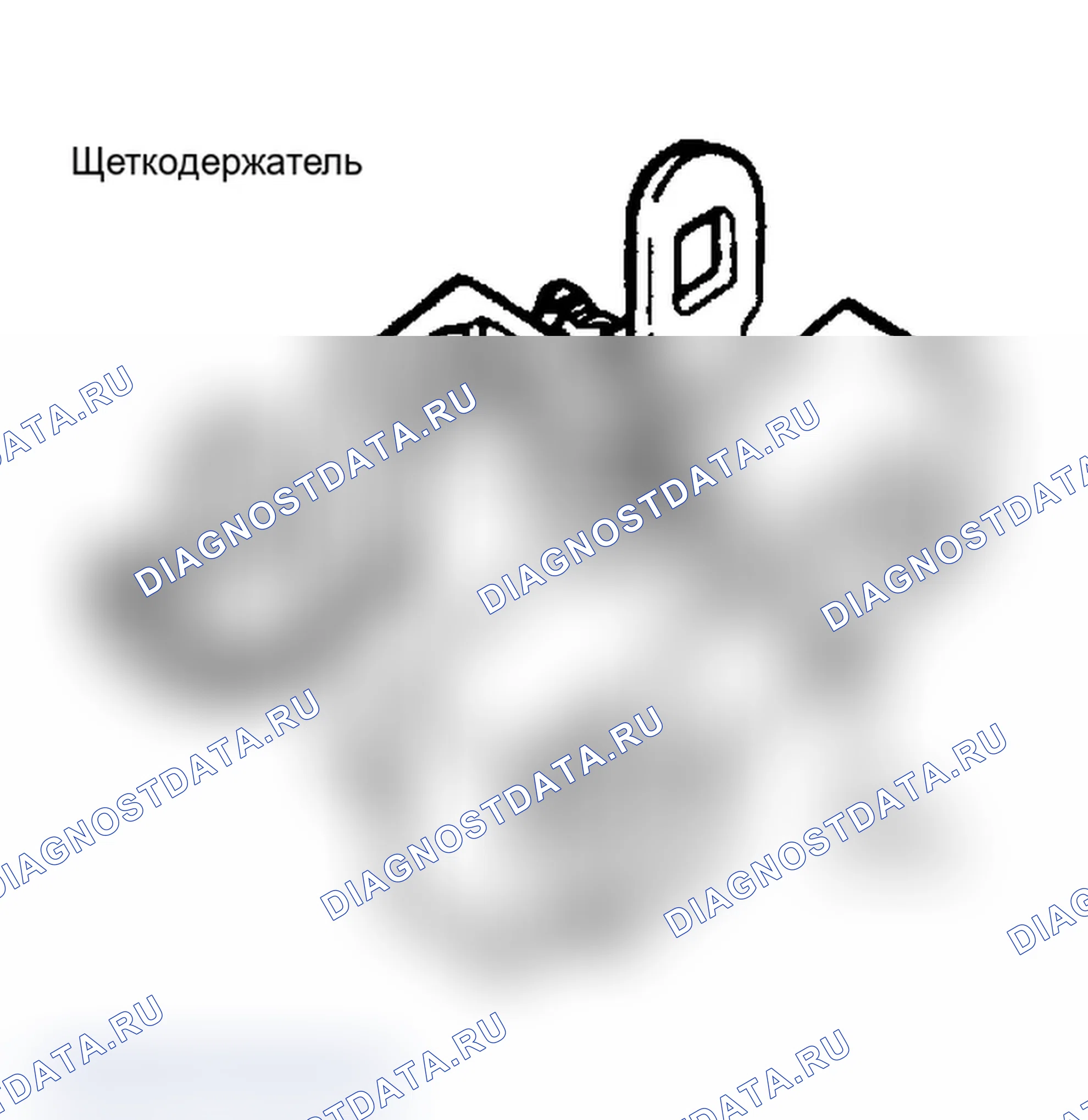 Рис. 16: Щеткодержатель в сборе с проволокой, вставленной через отверстия для удержания щеток на месте Убедитесь, что штырь провода удален после установки.. Mercury Topaz I