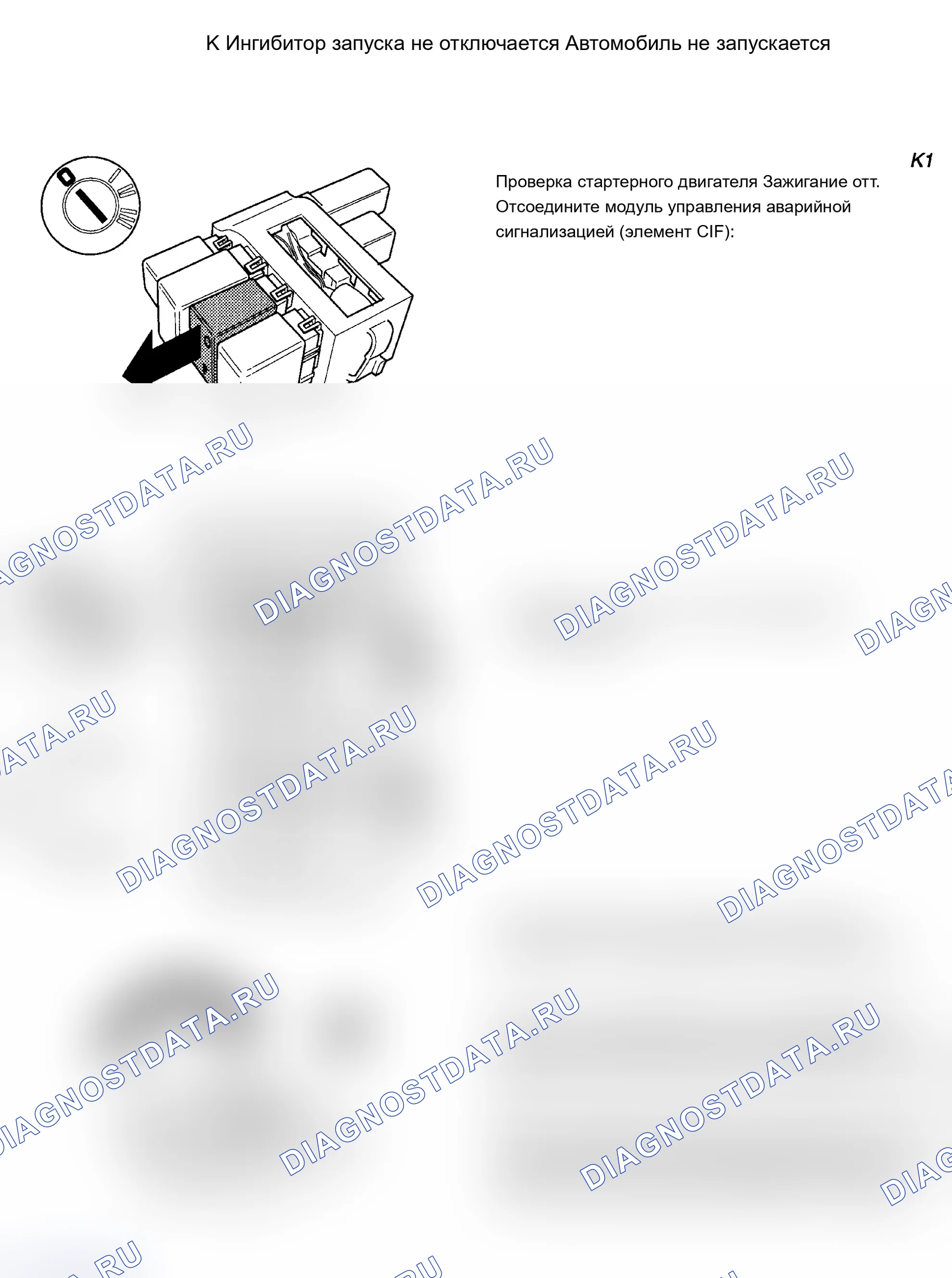 Рис. 55: K. ПУСКОВОЙ ИНГИБИТОР НЕ ОТКЛЮЧАЕТСЯ. Volvo 960 I рестайлинг