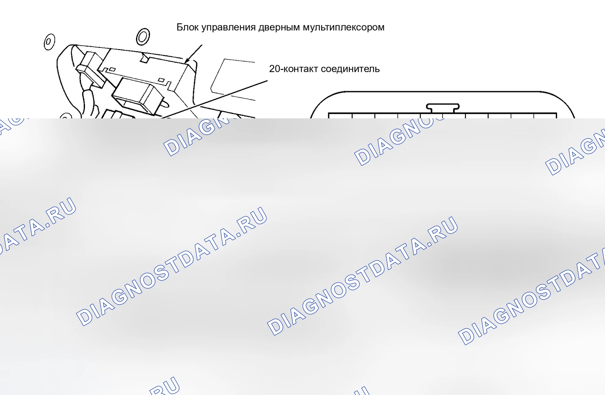 Рис. 3: БЛОК УПРАВЛЕНИЯ ДВЕРНЫМ МУЛЬТИПЛЕКСОРОМ. Honda Prelude V