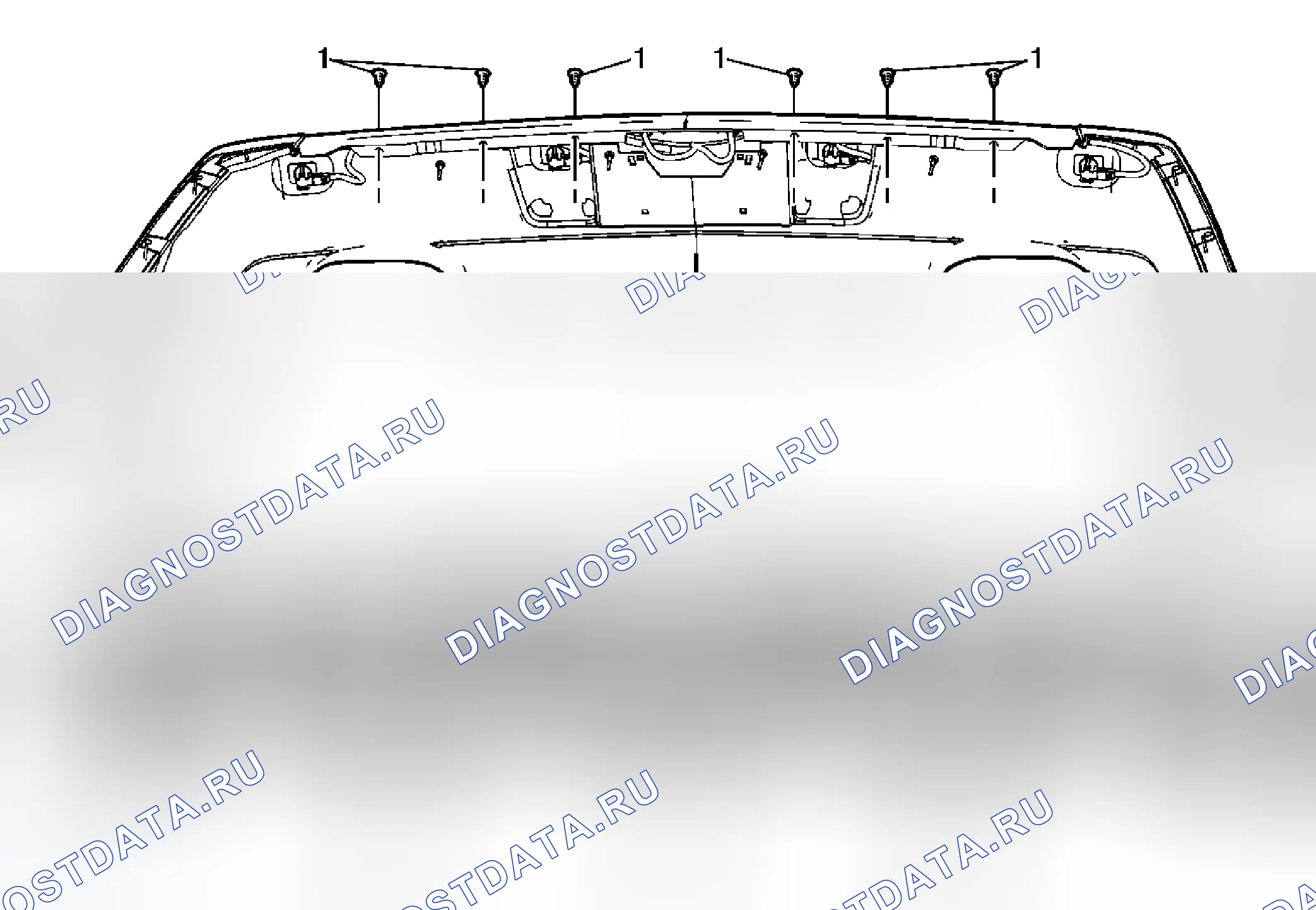 Рис. 41: Замена заднего поглотителя энергии. Cadillac DTS I