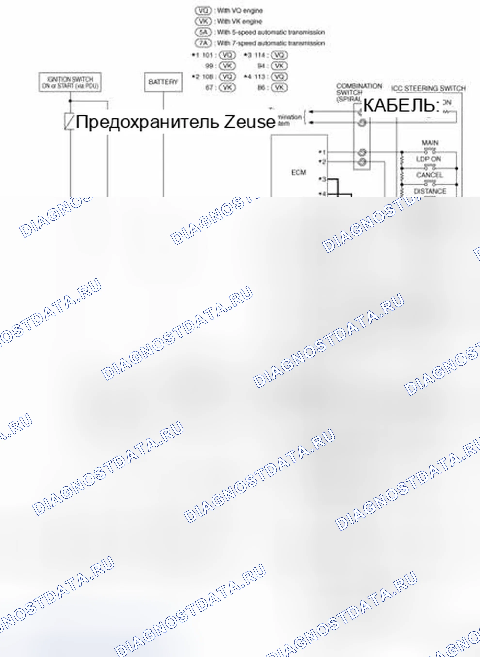 Рис. 85: электросхема - LDW и LDP. Infiniti M45 III рестайлинг