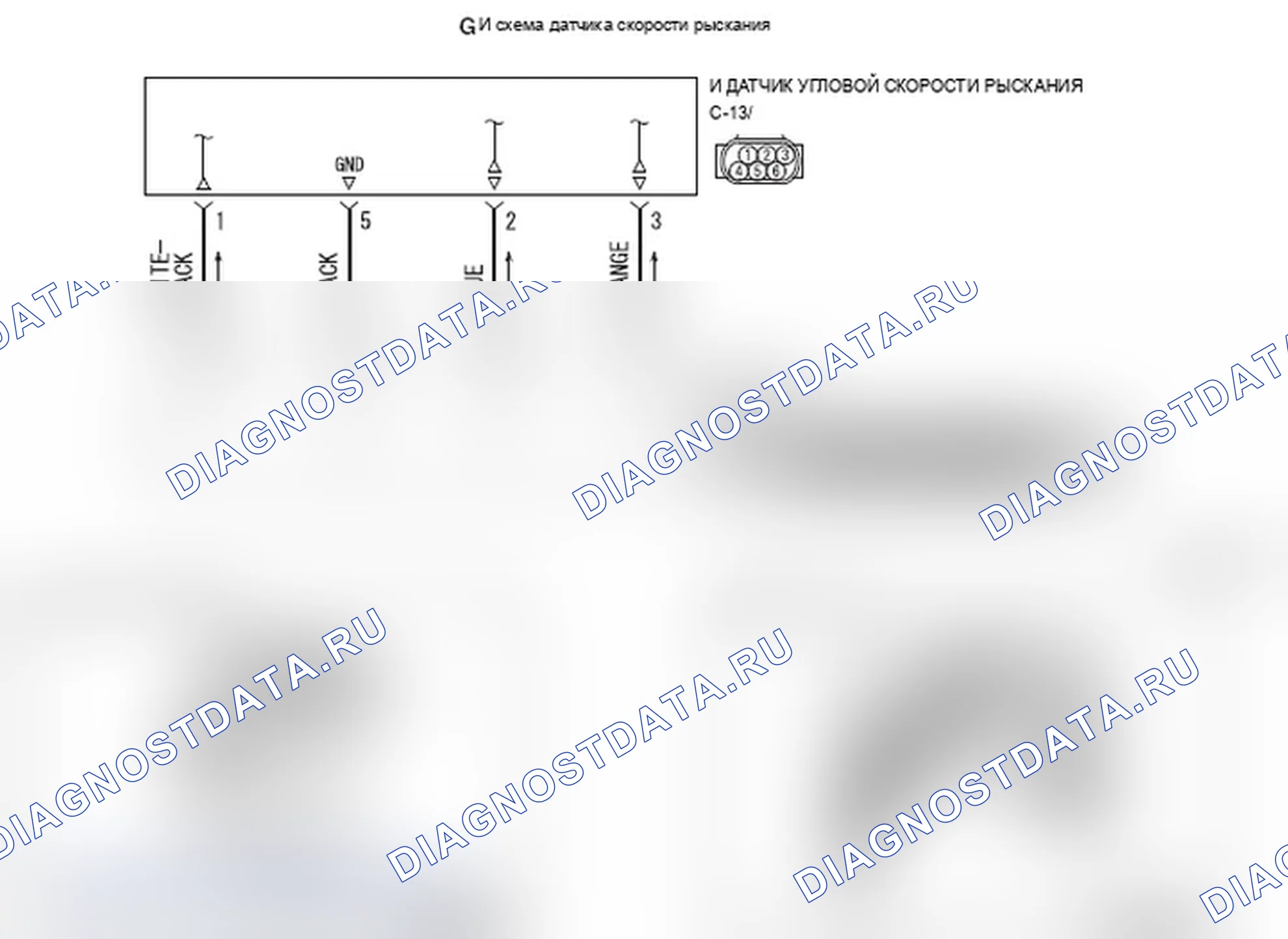 Рис. 48: C1210 расшифровка кода ошибки: Нарушение в датчике G и скорости рыскания (Нарушение в выходном напряжении датчика G в продольном направлении). Mitsubishi Lancer Ralliart X