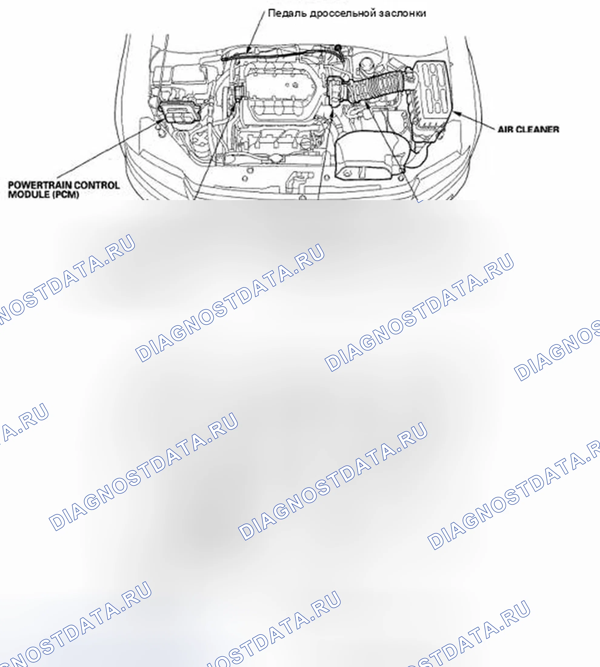 Рис. 257: Указатель расположения компонентов. Honda Ridgeline I рестайлинг