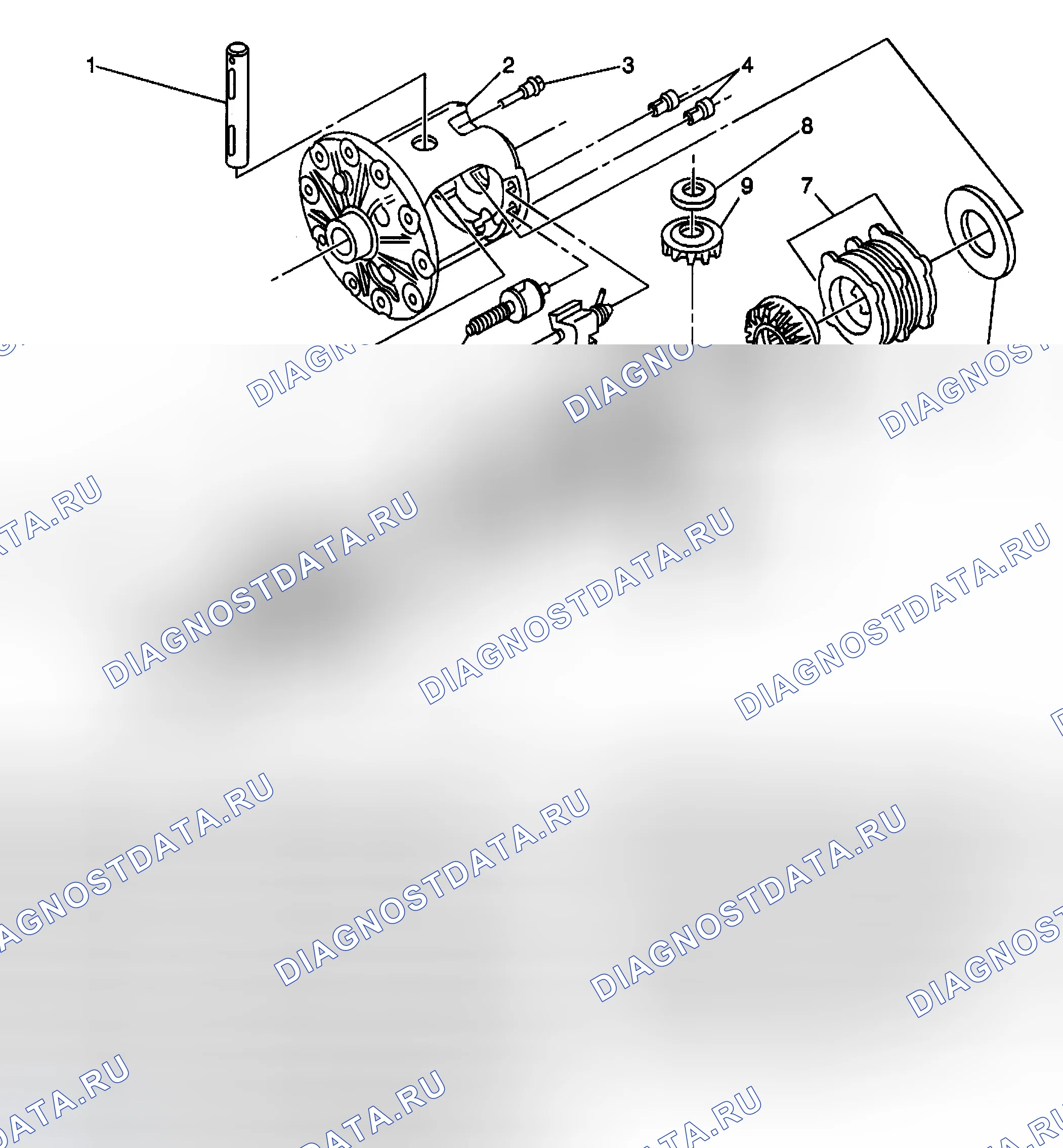 Рис. 521: Блокировка дифференциала в разобранном виде. Chevrolet Suburban K1500 GMT800