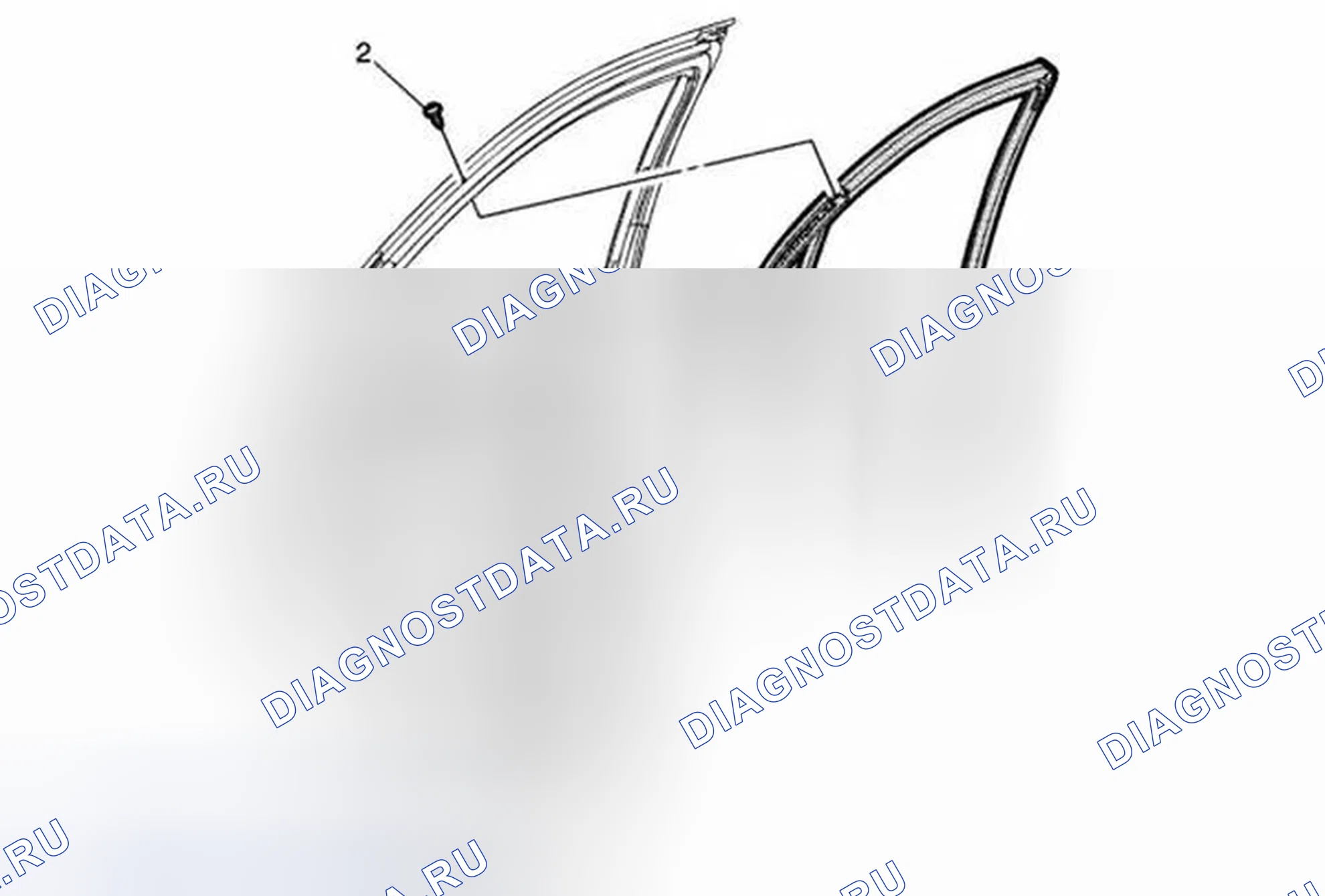 Рис. 8: Замена стационарного окна задней боковой двери. Chevrolet Sonic I