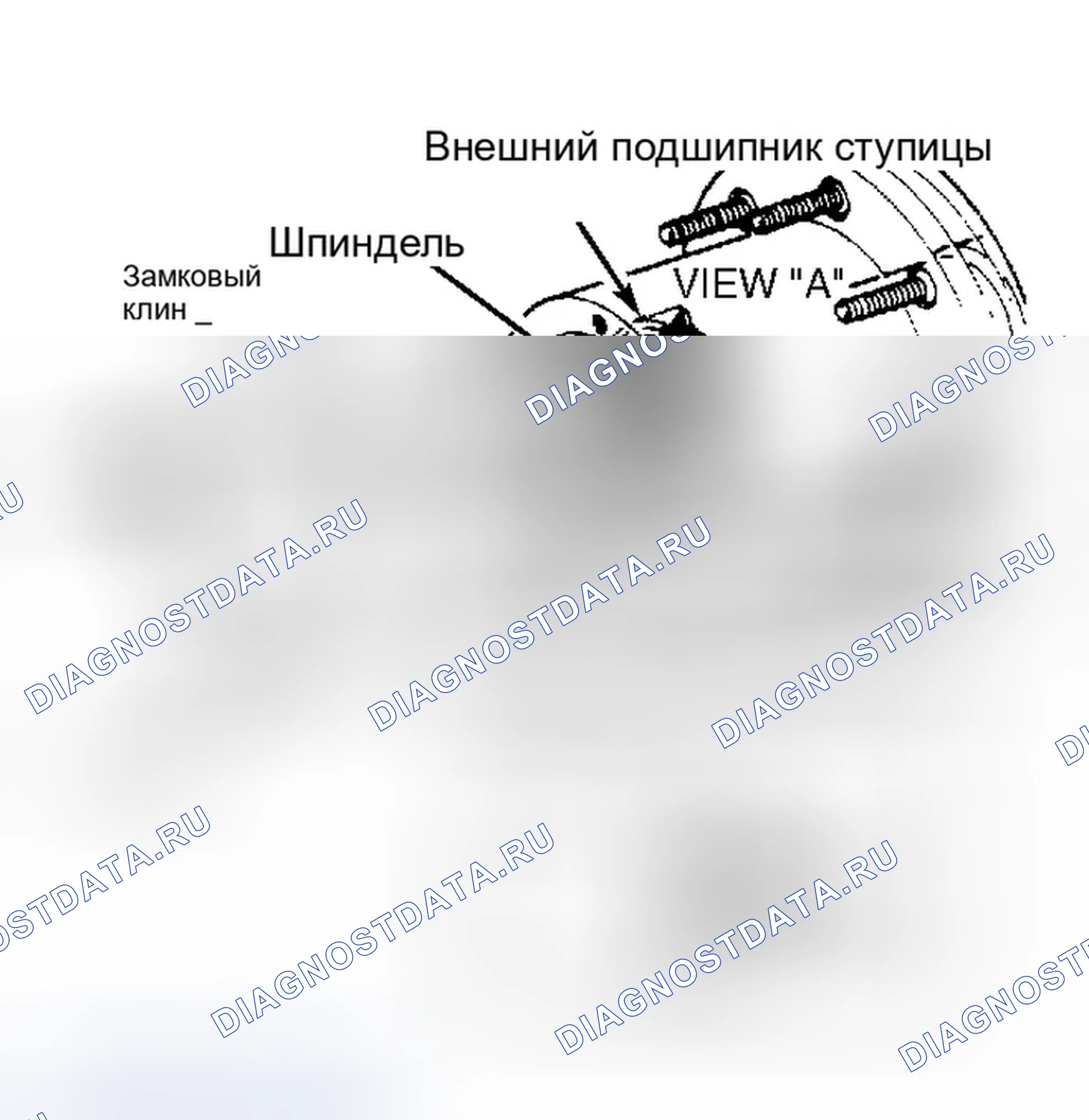 Рис. 16: Установка и регулировка (задние ступицы). Ford Bronco II I