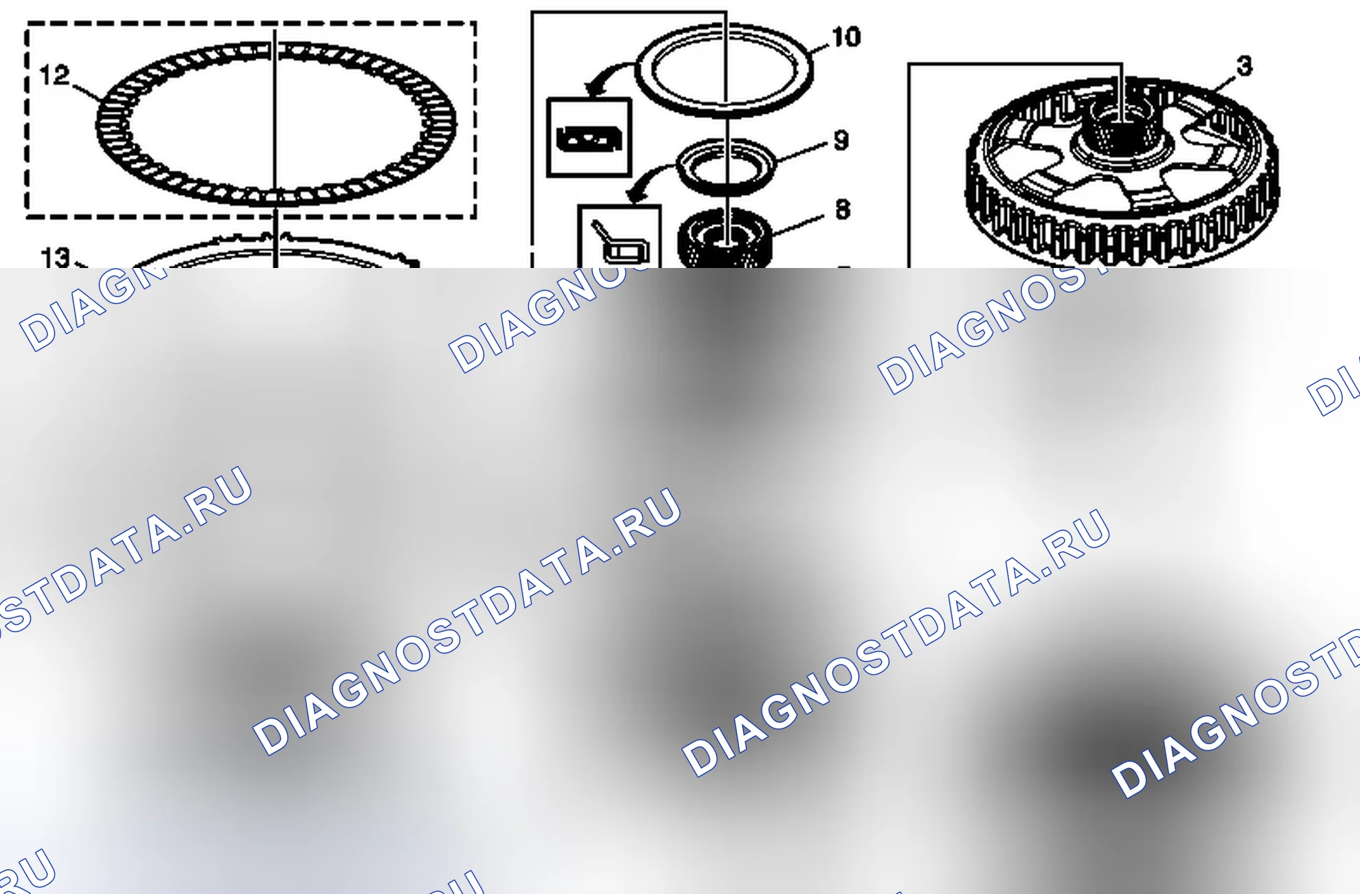 Рис. 203: Входной, реакционный и выходной носитель в сборе (Gen 2). Chevrolet Captiva I рестайлинг 2