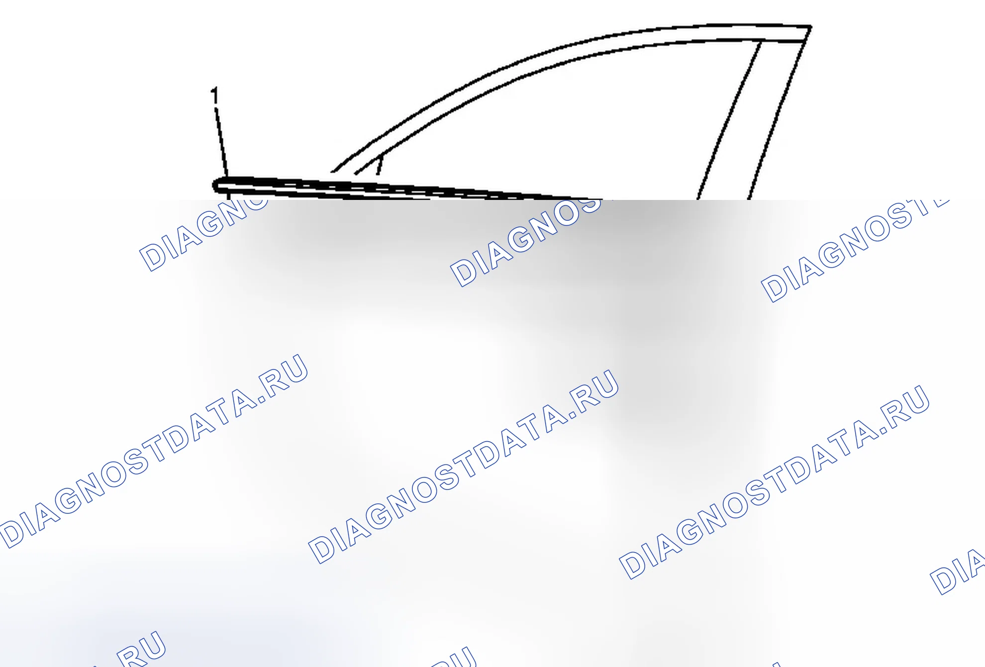 Рис. 15: Замена дверного оконного ремня с передней стороны. Chevrolet Malibu VIII рестайлинг