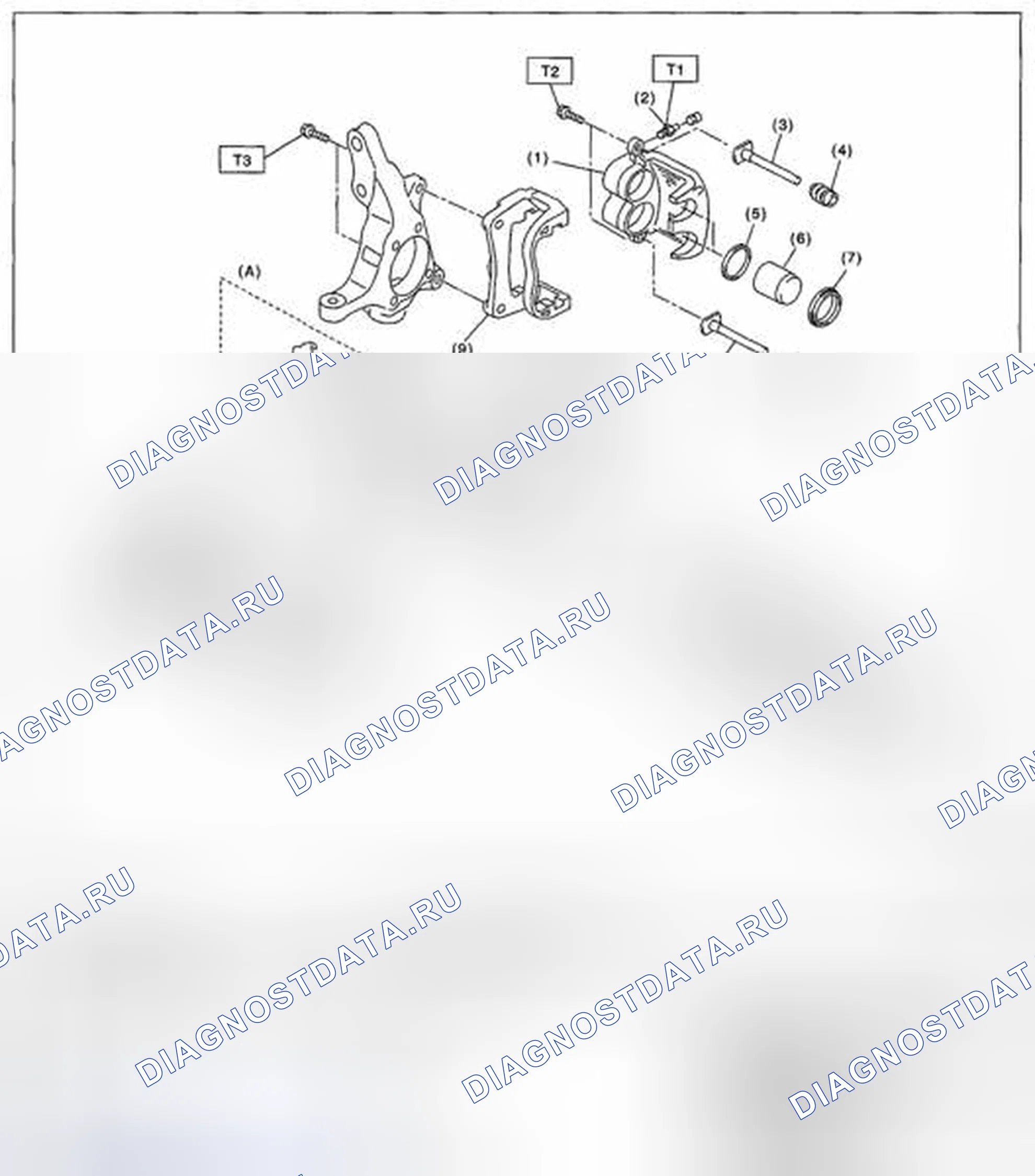 Рис. 1: ПЕРЕДНИЙ ДИСКОВЫЙ ТОРМОЗ. Subaru Outback BR