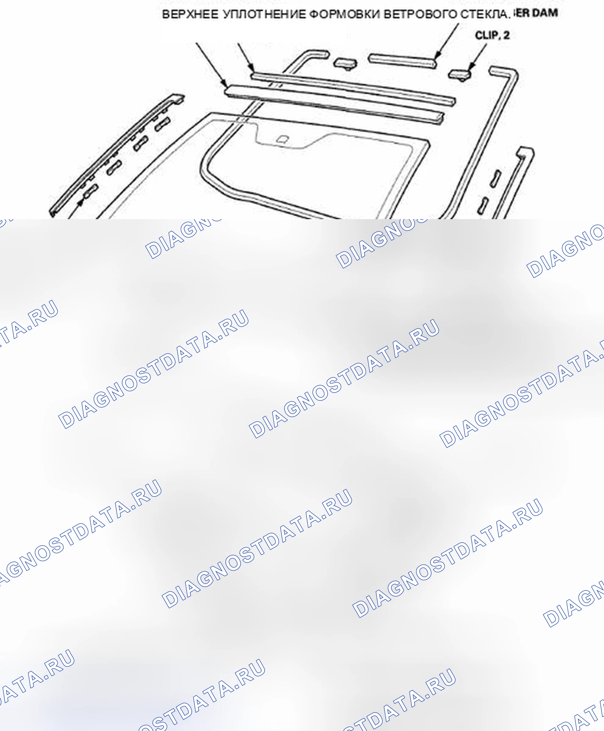 Рис. 1: Индекс расположения стеклянных компонентов (1 из 2). Honda CR-V III