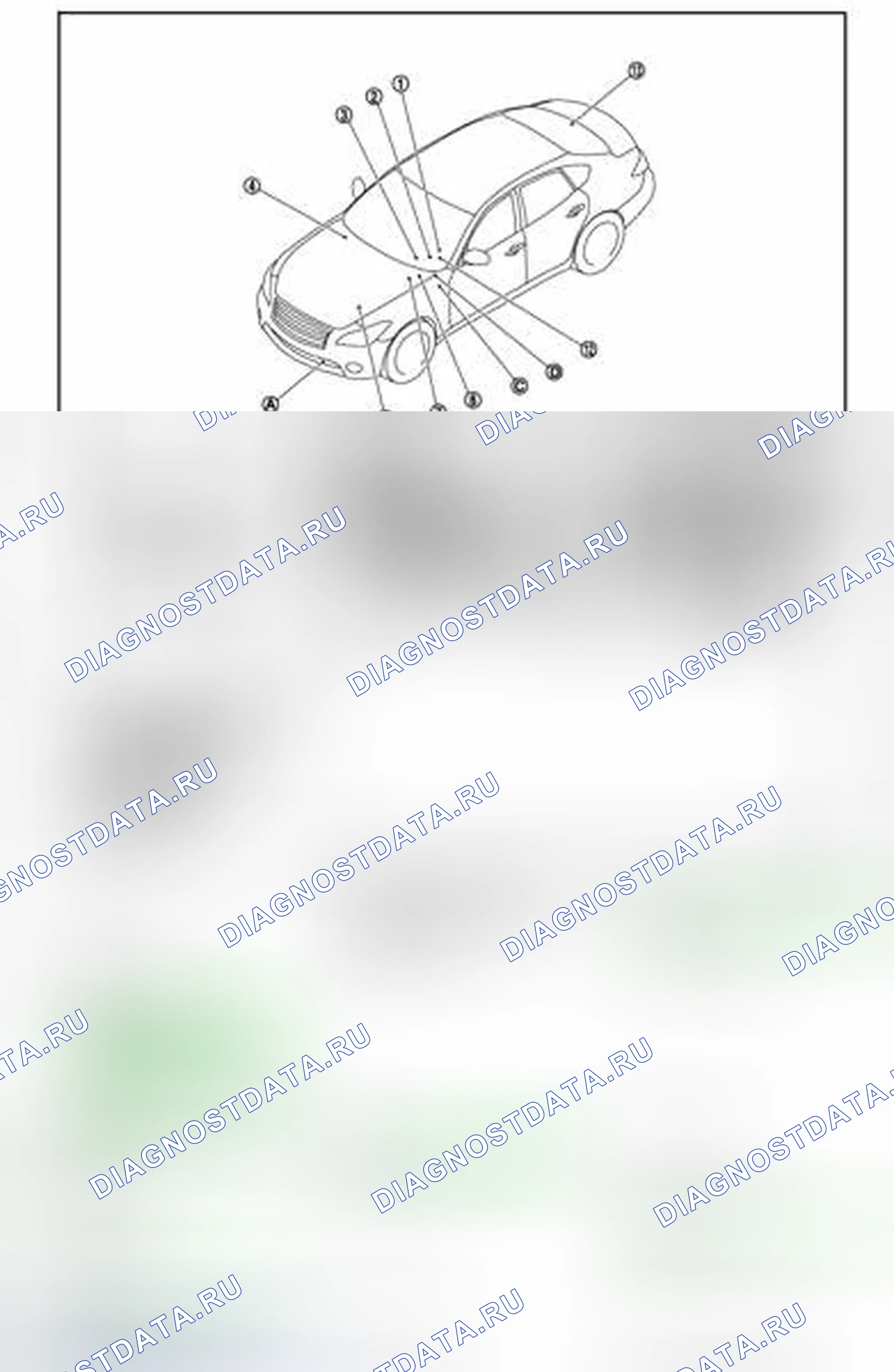 Рис. 50: Расположение компонентов. Infiniti M56 IV