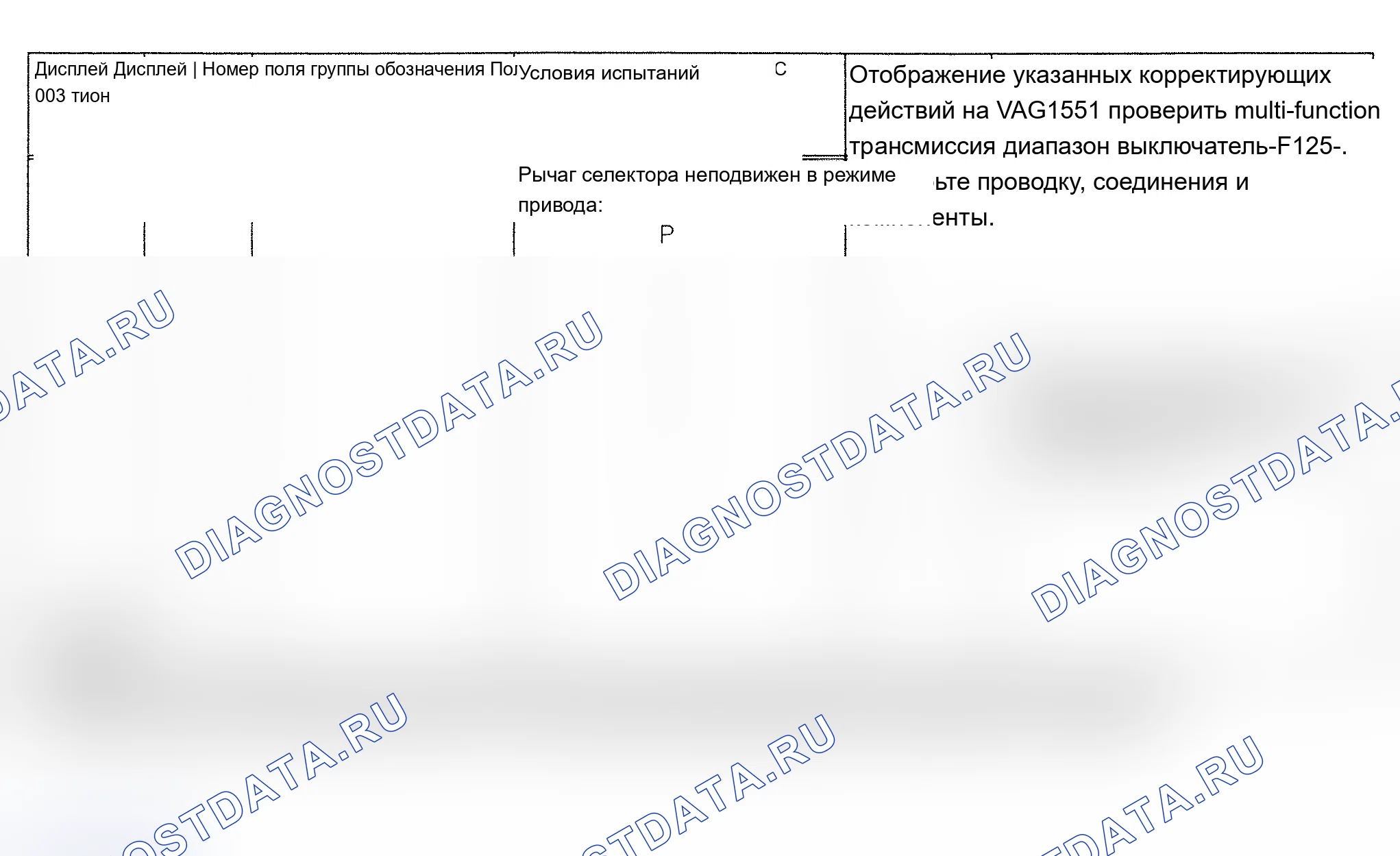 Рис. 46: Тест дисплейной группы № 003. Audi A6 C4